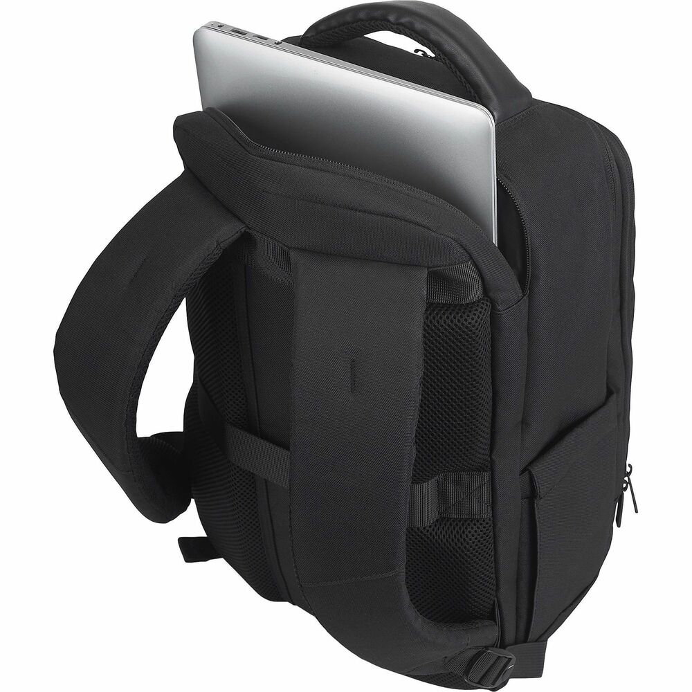 BUGBKP106BK - Backpack features a padded laptop section that fits most 15.6" laptops to help prevent damage during travel. Large main compartment with double zippers accommodates all your business essentials. Lateral mesh pockets on the side are perfect for your water bottles. Front pocket with double zippers provides an organizer panel to keep track of smaller belongings. Back is padded and made of a mesh material to enhance comfort while carrying. Polyester backpack also includes an adjustable, padded shoulder strap to optimize comfort while carrying. Top carry handle is reinforced to handle the load.