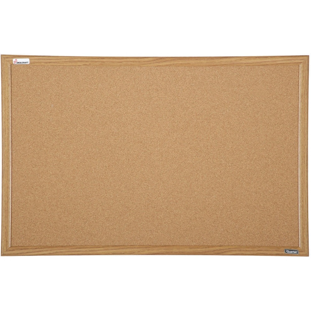 NSN2354161 - Cork bulletin board displays your important notices, reminders and photos. Cork surface self-heals, adding lasting durability and pinholes won't show. Cork is laminated to sturdy fiberboard to prevent warping. Bulletin board also includes a durable, light oak frame and mounting hardware for quick installation. Mount vertically or horizontally.
