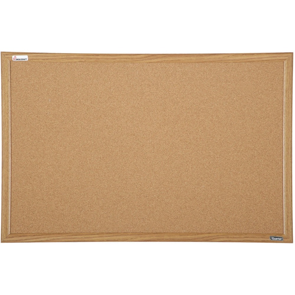 NSN2182026 - Keep important information on display with this natural corkboard. Durable, light oak frame gives the board a bold, contemporary look. Bulletin board creates a convenient display center wherever documents or photos need to be posted. Hang vertically or horizontally. Cork surface self-heals, adding lasting durability so pinholes won't show. Cork is laminated to sturdy fiberboard to prevent warpage. Included mounting hardware allows quick installation.