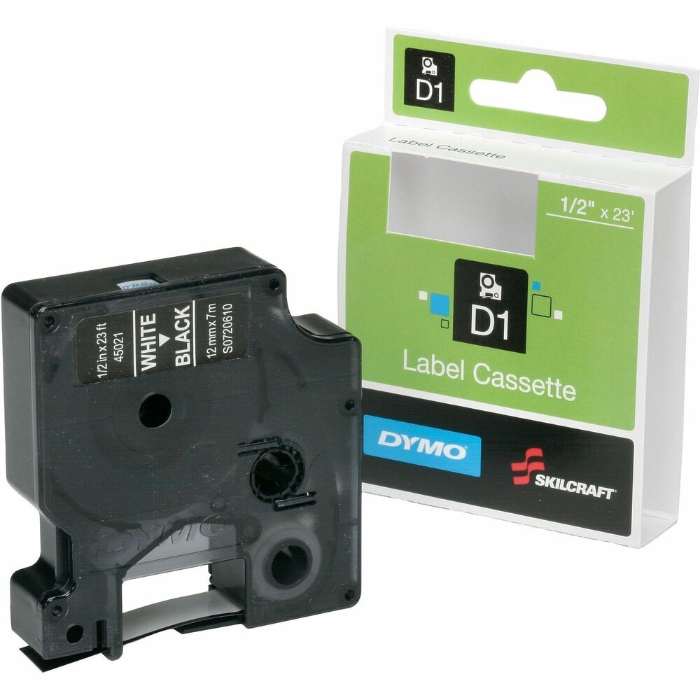 NSN6576748 - Durable label cassette is the perfect solution for anyone in need of durable, semi-permanent labels. Customized strips from this label cassette are ideal for most applications and easy to apply with their split-backing. Standard labels feature an ultraviolet-resistant material and adhesive that ensures the label will not fall off over time. Design allows you to remove labels without leaving adhesive residue. TAA-compliant cassette is compatible with Dymo/SKILCRAFT LabelManager 360D and All-purpose Labeling Tool (Rhino 4200 Case Kit). All SKILCRAFT Dymo products are produced by Americans who are blind. Purchasing this AbilityOne mandatory source product ensures your compliance with federal procurement regulations.