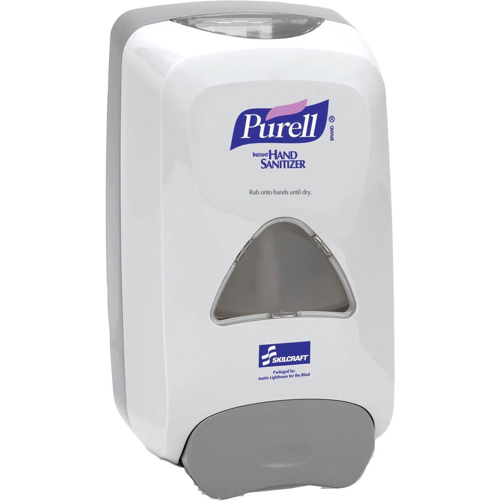 NSN5512867 - PURELL FMX-12 Dispenser holds a 1200 ml. sealed refill in a remarkably small footprint. Great for locations where a smaller, more traditional dispenser is preferred. Foam soap dispenser delivers more than 1,700 uses per refill. Design features a skylight with an extra-large site window and is ADA compliant with one-handed push operation.
