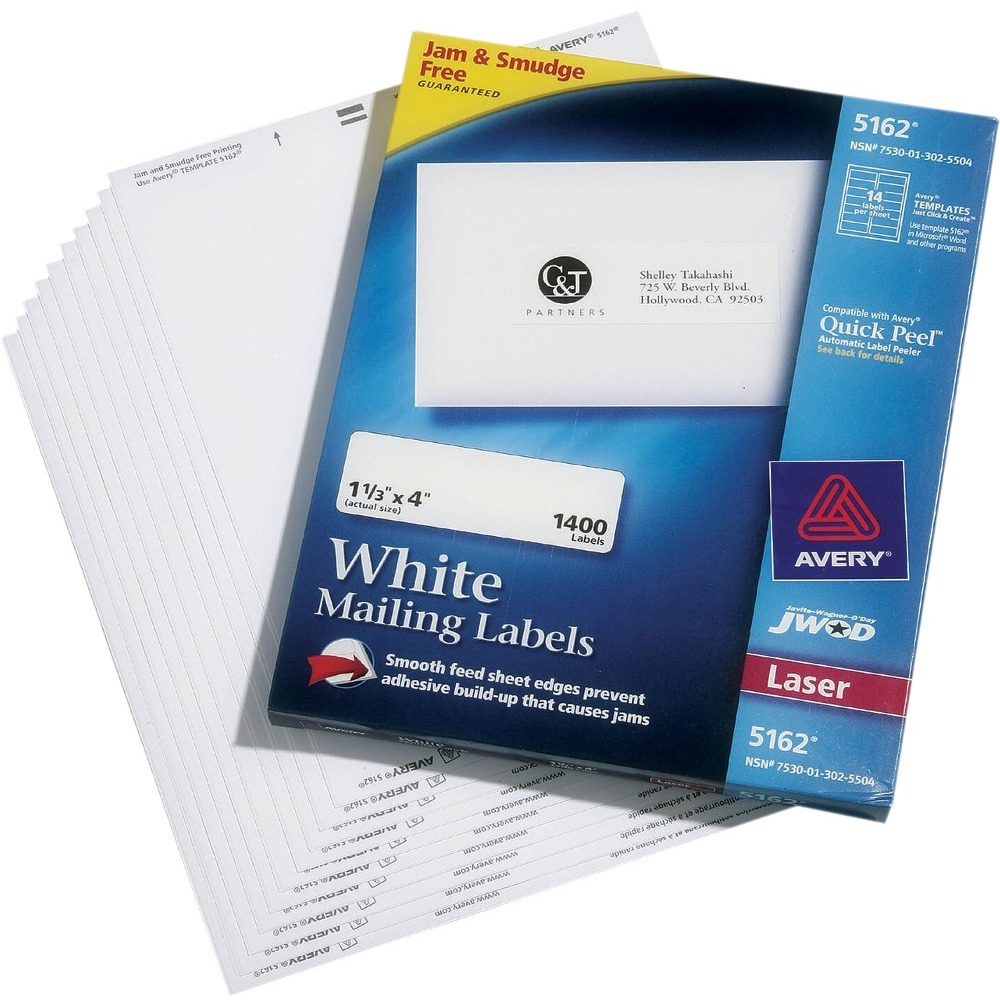 NSN3025504 - Versatile, self-adhesive labels are compatible with laser printers and feed automatically from your paper tray. For fast peeling, bend the letter-size label sheets to expose a special feature called the Pop-up Edge. TrueBlock labels completely cover everything underneath the applied surface. Jam-free, smudge-free, bright white labels deliver sharper print quality. Ideal for addressing, shipping and organizing. Labels are designed for use in laser printers.