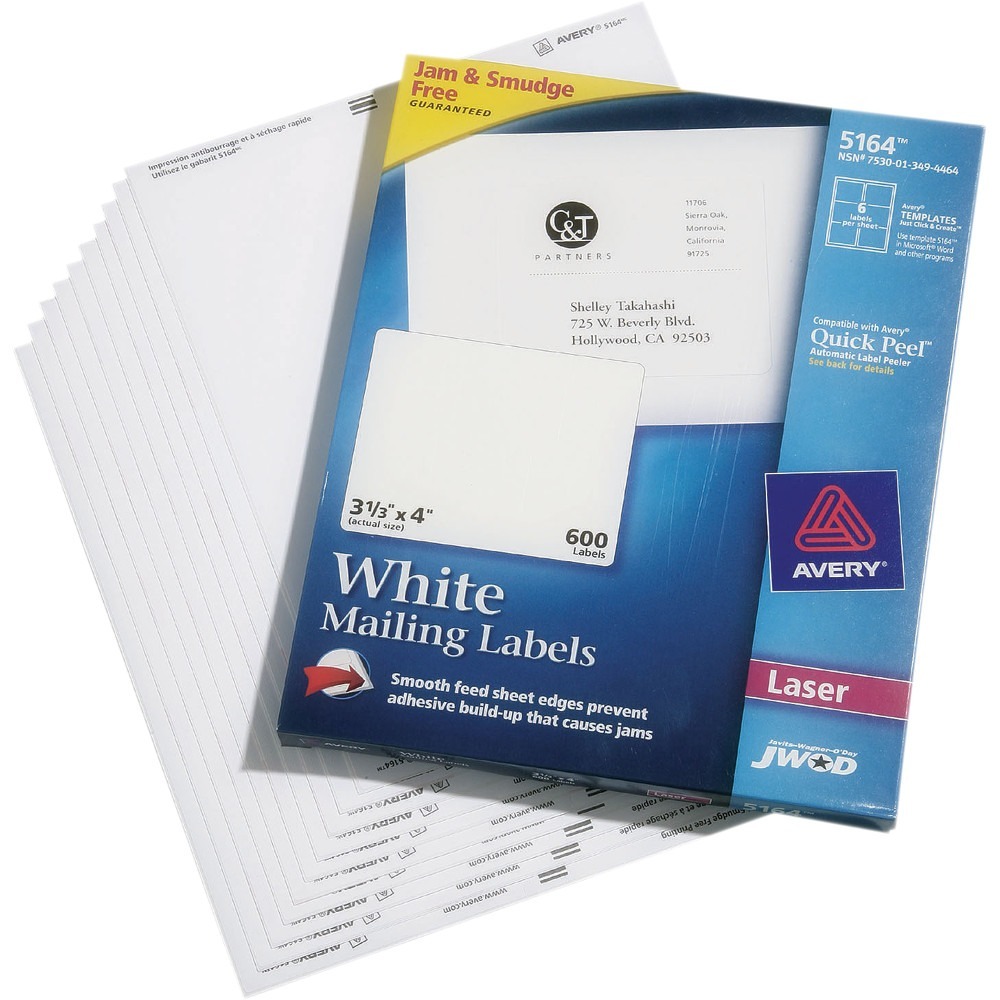 NSN3494464 - Versatile, self-adhesive labels are compatible with laser printers and feed automatically from your paper tray. Labels feature a special feature called TrueBlock that completely covers everything underneath so you can reuse mailing tubes, boxes and more. EasyPeel labels bend to expose a Pop-up Edge. Bright white labels have permanent adhesive and are jam-free and smudge-free.