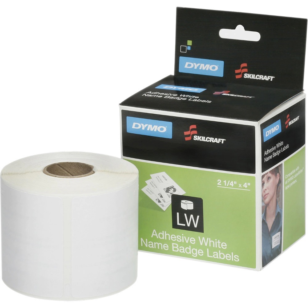 NSN6578882 - Name badge labels are the perfect size for printing shipping labels, name labels, name badges and many other projects. It is a fast, efficient way to create name badges for visitors and company meetings. Each bright-white, high-quality, self-adhesive label measures 2-1/4" x 4". Use with Dymo/SKILCRAFT LabelWriter 450 and other LabelWriter series printers. All SKILCRAFT Dymo products are produced by Americans who are blind. Purchasing this AbilityOne mandatory source product ensures your compliance with federal procurement regulations.
