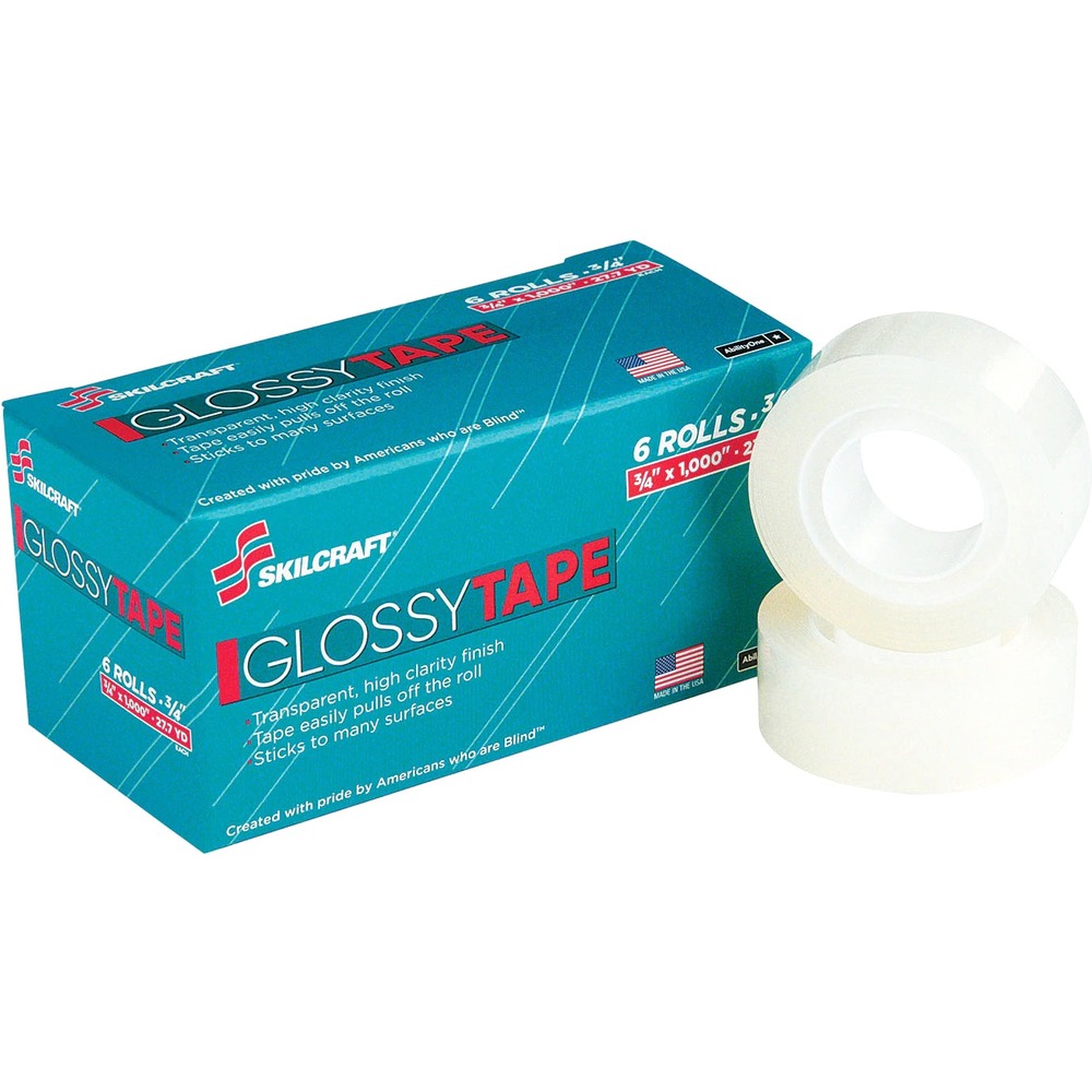 NSN5806225 - Transparent glossy tape offers excellent holding power and instant adhesion, making it ideal for a wide range of applications. Stain-resistant, moisture-resistant tape sticks well to many surfaces and easily pulls off the roll. Tape has a 1" core that fits desktop and snail-style dispensers.