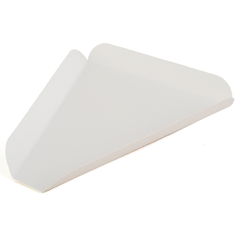 EGS009078 - Southern Champ Pizza Wedge Trays make pizza slices easy to serve and carry. Flat design with fold-up sides makes the tray easy to use and store. Each tray holds one slice. Recyclable paper material is made from renewable resources.