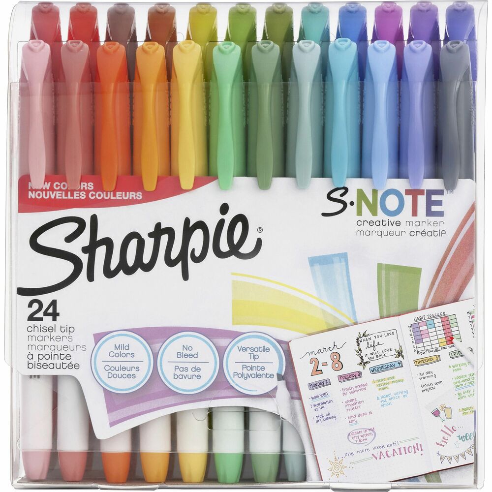SAN2158059 - Creative markers features a two-in-one design to let you use these markers as either a marker or highlighter. Bright colors make it easy to add color to your note-taking, underlining, highlighting, drawing and more. Versatile chisel tip lets you quickly switch between precise and broad lines for versatile use. No-bleed ink keeps your work looking clean and legible. More from the Manufacturer