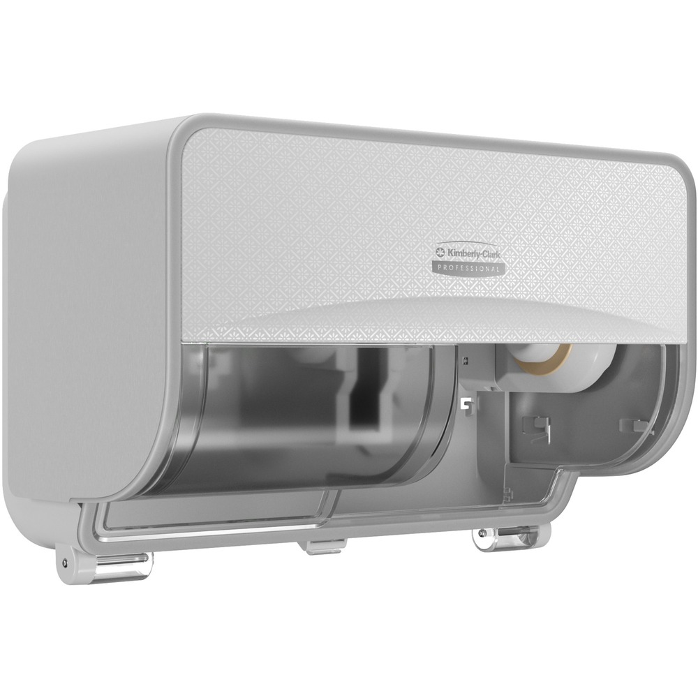 KCC58712 - Part of a system with industry-leading innovation, the ICON Coreless Standard Two-Roll Horizontal Toilet Paper Dispenser effortlessly enhances the look of the restroom with an exclusive, designer faceplate. to help reimagine the restroom. Included faceplate is interchangeable with other design options. This twin-roll dispenser provides a reliable balance of efficiency, performance and value. It is specifically made for coreless toilet paper and holds two high-capacity rolls. By using coreless toilet paper rolls, you'll have less waste (up to 47 percent less packaging waste vs. standard roll tissue) and you can get up to 15 percent more paper per case (comparing coreless to like cored products). Dispenser meets the ADA Standards for Accessible Design when properly installed. Refilling is easy for your maintenance staff with a choice of keyed or keyless lock. Design complements ICON paper towel and skin-care dispensers in the collection. More from the Manufacturer