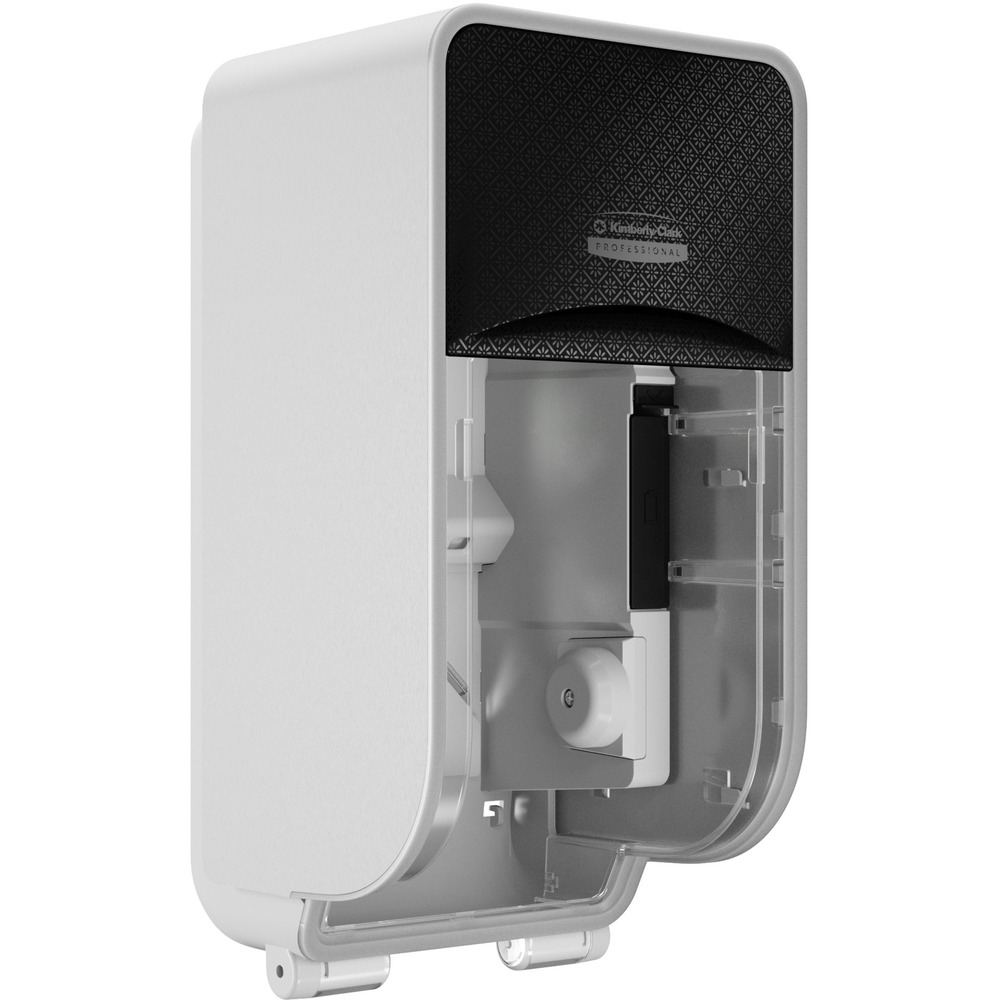 KCC58721 - Part of a system with industry-leading innovation, the ICON Coreless Standard Two-Roll Vertical Toilet Paper Dispenser effortlessly enhances the look of the restroom with an exclusive, designer faceplate. to help reimagine the restroom. Included faceplate is interchangeable with other design options. This twin-roll dispenser provides a reliable balance of efficiency, performance and value. It is specifically made for coreless toilet paper and holds two high-capacity rolls. By using coreless toilet paper rolls, you'll have less waste (up to 47 percent less packaging waste vs. standard roll tissue) and you can get up to 15 percent more paper per case (comparing coreless to like cored products). Dispenser meets the ADA Standards for Accessible Design when properly installed. Refilling is easy for your maintenance staff with a choice of keyed or keyless lock. Design complements ICON paper towel and skin-care dispensers in the collection. More from the Manufacturer