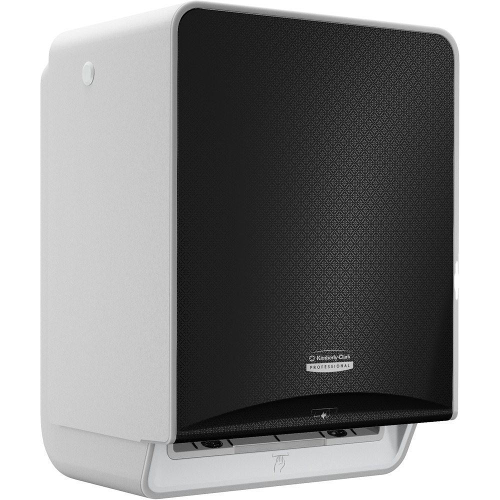 KCC58720 - Part of a system with industry-leading innovation, the ICON Automatic Roll Towel Dispenser effortlessly enhances the look of the restroom with an exclusive, designer faceplate to help reimagine the restroom. Included faceplate is interchangeable with other designer options. Inspired by human-centered design, the ICON dispenser features intuitive control panel, front-loading battery bay and dampened hinge technology. Using direct-drive technology, the ICON dispenser uses a patented, dual sensor that delivers worry-free, touchless, 99.99 percent jam-free dispensing for hard roll paper towels and is compatible with your choice of Kleenex or Scott roll towels. It is engineered to help minimize the risk of spreading germs from every touchpoint. Design complements ICON toilet paper and skin-care dispensers in the collection. More from the Manufacturer