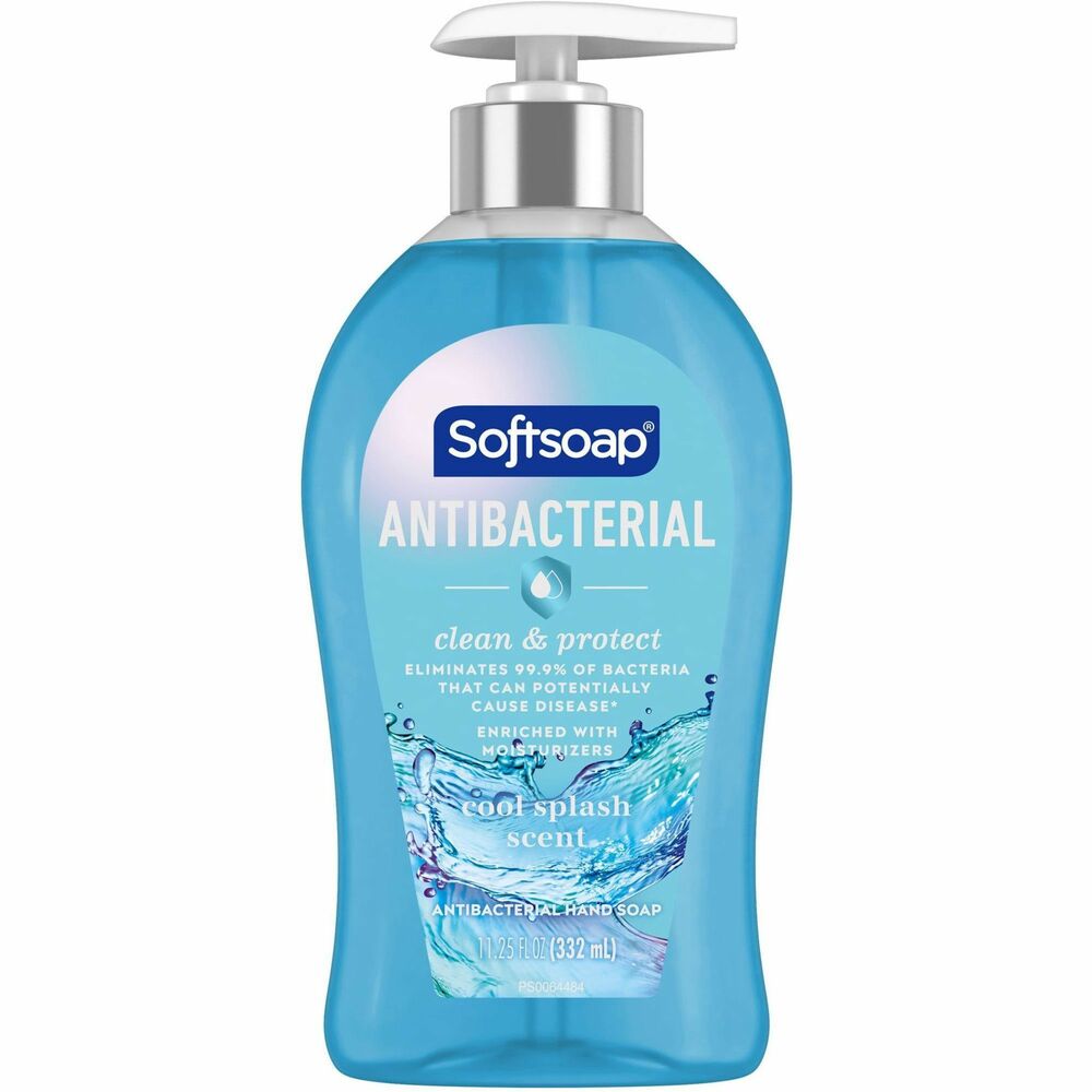 CPCUS07327A - Softsoap Antibacterial Liquid Hand Soap, Clean & Protect is clinically proven to eliminate 99.9 percent of bacteria that potentially cause disease (in a handwashing test vs. the following common harmful bacteria: s. Aureus and E. coli). Because of its unique formula, this liquid hand soap pump should only be refilled with Softsoap Antibacterial Liquid Hand Soap. Wash hands with soap and clean running water for 20 seconds.