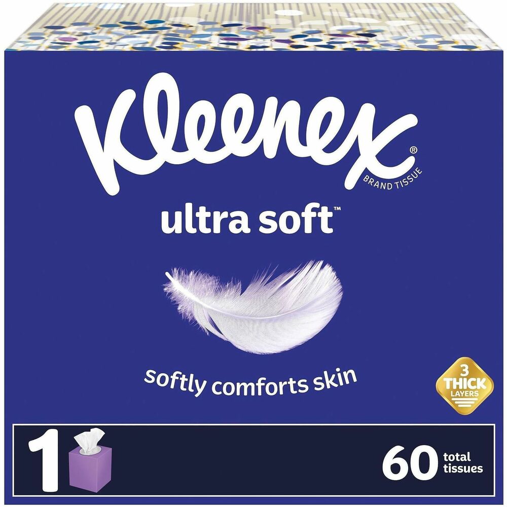KCC54277 - Kleenex Ultra Soft Tissues offer dependable strength combined with ultimate softness. Three-ply tissues are soft, strong and fragrance-free. Tissue boxes come in a variety of colors and designs that complement your home, office or business decor.