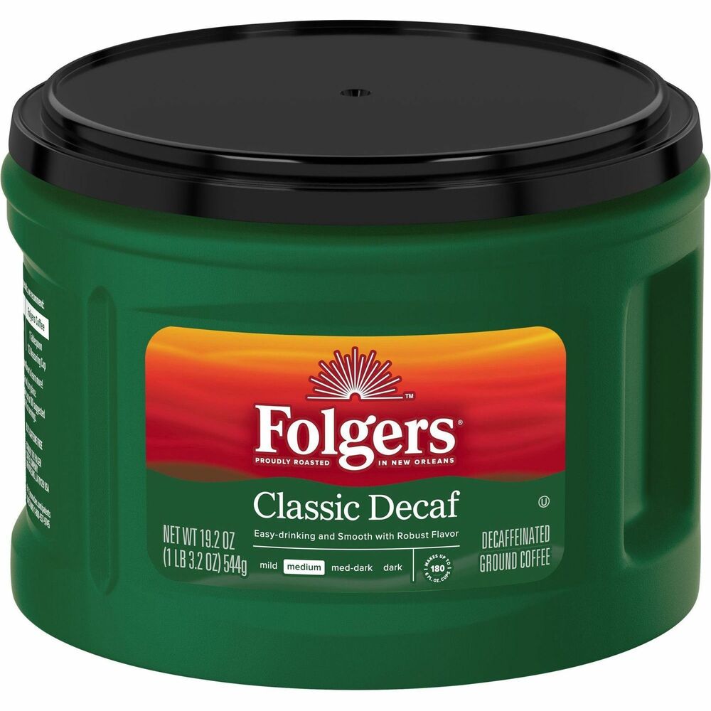 FOL30406 - Whether you're cutting back on caffeine or already awake enough at the moment, decaffeinated coffee doesn't have to feel like a compromise. Folgers has you covered so you never have to miss out on The Best Part of Wakin' Up. This delicious Folgers decaf coffee lets you enjoy the classic Folgers medium-roast flavor and aroma you crave without all the caffeine. In fact, it's 99.7 percent caffeine-free. Yet the smooth, rich taste is just as satisfying as ever. Folgers Classic Decaf ground coffee is also versatile. You can brew it in a wide range of home coffee makers. Stock up now to have your perfect decaf cup on standby.