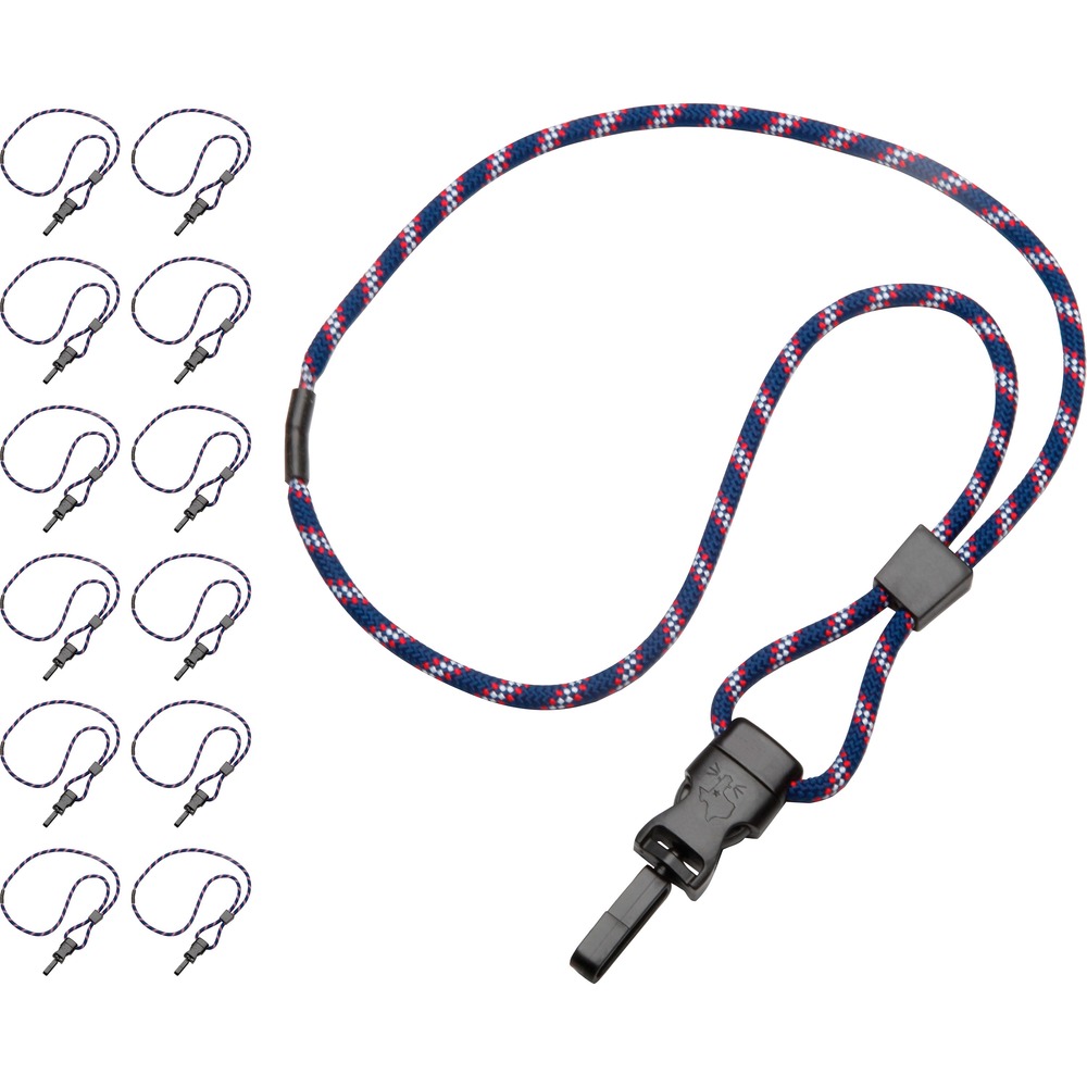 NSN6988428 - Carry small essentials by wearing the Patriotic Lanyard with Swiveling Hook around your neck. Cord adjuster creates a customizable, comfortable fit for all-day wear. Lanyard avoids cord-entanglement with swiveling hook. Simply use release buckles to detach items from the lanyard. Safety breakaway prevents harm or damage by simply releasing from around your neck when it is pulled. Red, white and blue colors provide a patriotic, unique touch to an everyday, work accessory.