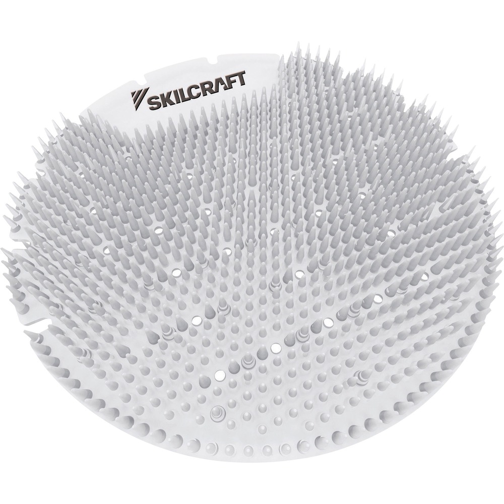 NSN6998444 - Keep public or commercial restrooms smelling fresh and clean for up to 60 days with Extended Power Urinal Screens. Environmentally friendly, round polymer-compound screens sit on urinal drains to deodorize with a fresh scent, prevent splash back, and filter debris to prevent clogged drains. They do not dissolve in water or air so they are effective, lasting 45 to 60 days. The 100 percent recyclable screen is TAA-compliant and VOC-compliant.