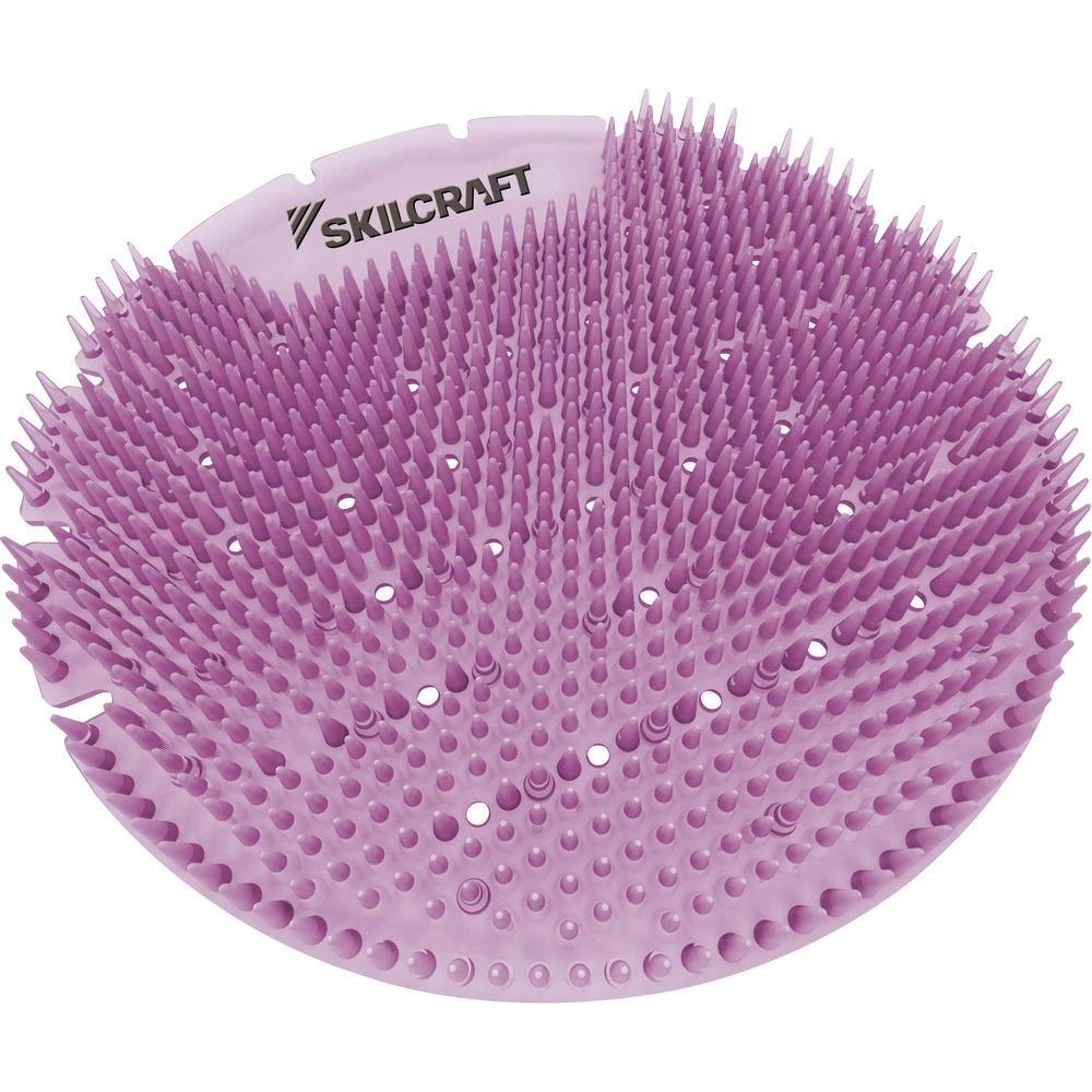 NSN6998448 - Keep public or commercial restrooms smelling fresh and clean for up to 60 days with Extended Power Urinal Screens. Environmentally friendly, round polymer-compound screens sit on urinal drains to deodorize with a fresh scent, prevent splash back, and filter debris to prevent clogged drains. They do not dissolve in water or air so they are effective, lasting 45 to 60 days. The 100 percent recyclable screen is TAA-compliant and VOC-compliant.