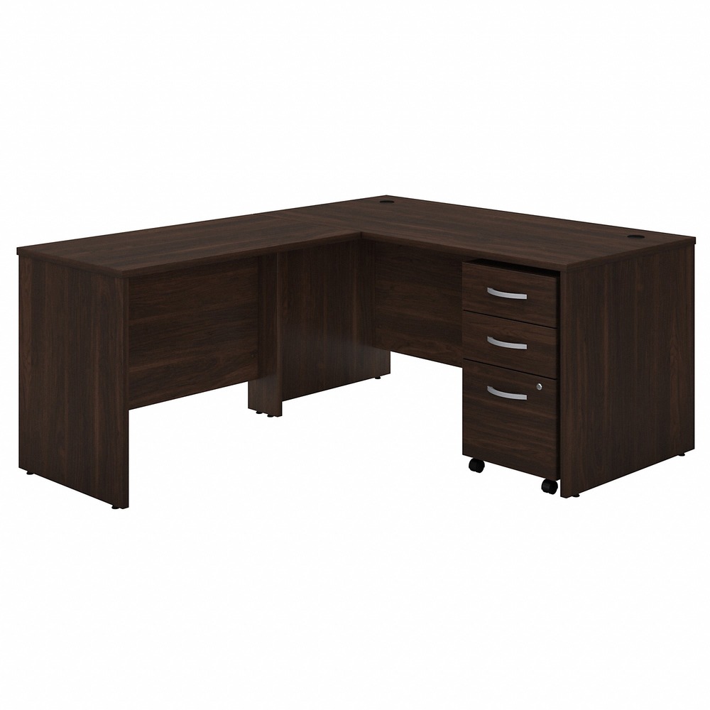 BSHSTC008BWSU - Studio C L-Shaped Desk delivers a comfortable design that works with you for years and a fresh finish that looks great anywhere. With a thick surface, extended modesty panel and clean lines, the L-Shaped Desk conveys a classic look with a finish to fit any work space. Thermally fused, Black Walnut laminate finish, durable edgebanding and sturdy end panels resist scratches, stains and dents while standing up to the rigors of a 40-plus hour work week. Keep pesky computer cords out of your way with the cable-management system. The 42W Return attaches to either side of the 60W Desk to form a left-handed or right-handed, L-shaped layout. The 3-Drawer Mobile File Cabinet rolls with you throughout your office or remains in place as needed on any surface. One file drawer accepts legal/letter/A4-size paperwork while two box drawers organize small office supplies. A single lock secures the two bottom drawers to protect sensitive documents and personal items.