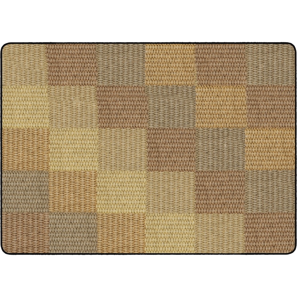 FCIFA101032FS - Cozy Basketweave Blocks Rug creates a homey charm and brings comfort to your classroom floor. Photoreal image provides the texture of a woven rug to your floor without sacrificing size, durability or softness. Unique, old-school design captures the eye while forming a great place to gather. Every student has a square to sit on while providing teachers a stylish classroom essential.