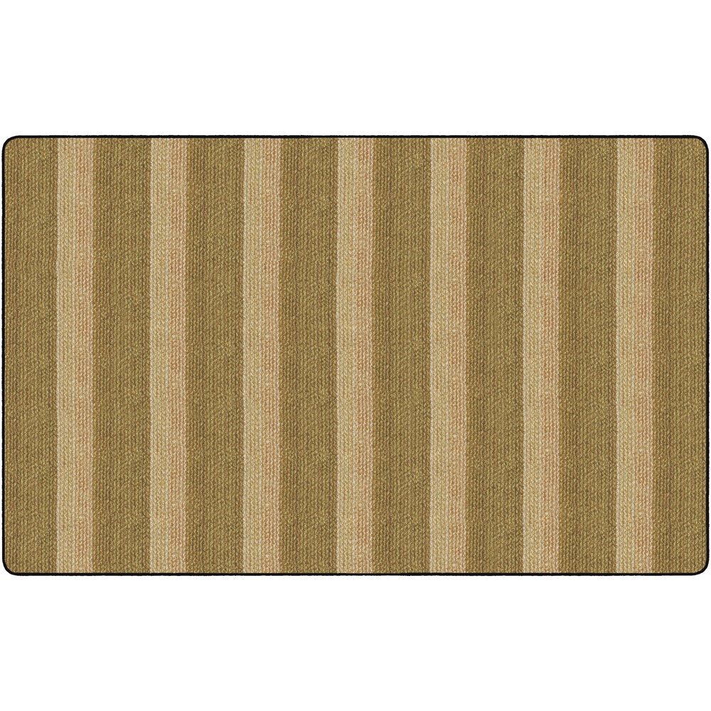 FCIFA100844FS - Cozy Basketweave Stripes Rug creates a homey charm and brings comfort to your classroom floor. Photoreal image provides the texture of a woven rug to your floor without sacrificing size, durability or softness. Unique, old-school design captures the eye while forming a great place for students to gather.