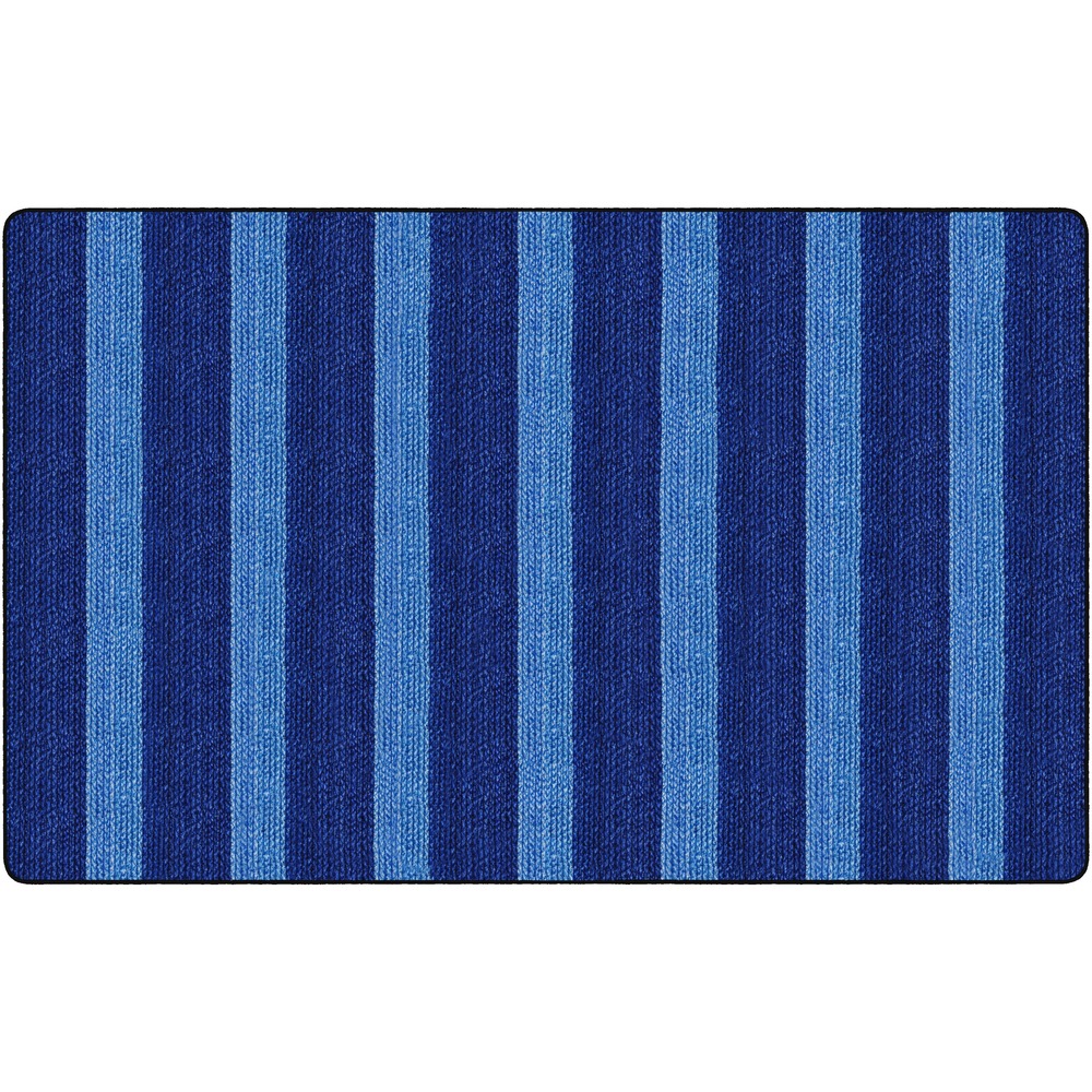 FCIFA100644FS - Cozy Basketweave Stripes Rug creates a homey charm and brings comfort to your classroom floor. Photoreal image provides the texture of a woven rug to your floor without sacrificing size, durability or softness. Unique, old-school design captures the eye while forming a great place for students to gather.