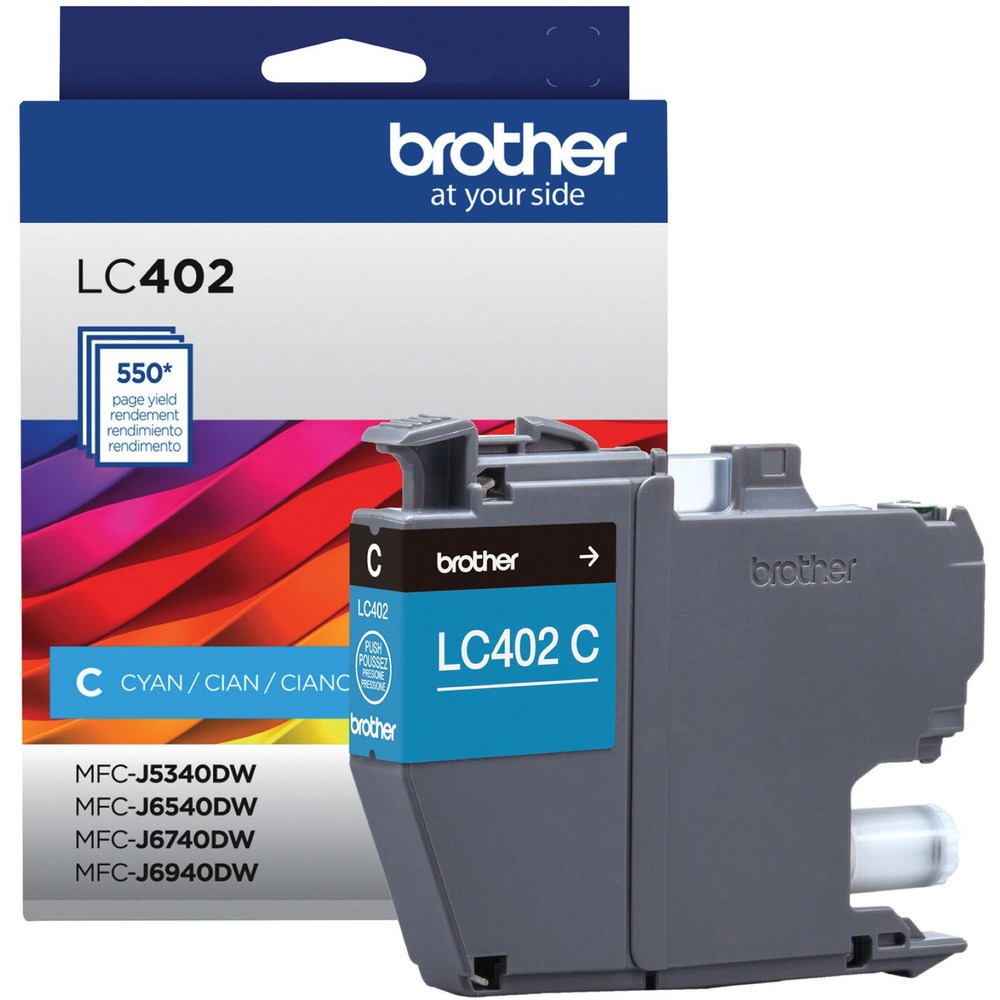 BRTLC402CS - Brother Genuine ink is intelligently engineered to work seamlessly with your Brother color inkjet printer to deliver results and reliable performance. It produces sharp prints and vivid colors that withstand the test of time. This standard-yield ink cartridge delivers high-quality prints, reliable page yields and exceptional value. It is designed for use with Brother Color Inkjet All-In-One printers MFC-J5340DW, MFC-J6540DW, MFC-J6740DW and MFC-J6940DW. Ink cartridge yields approximately 550 pages.
