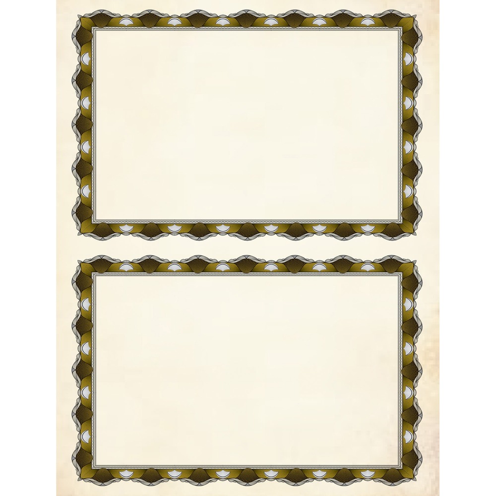 GEO48767 - These 2-Up Printable Mini Award Certificates are perfect for small school certificates, awards and diplomas. They are made of 24 lb. parchment cover for a professional feel. Elegant crown gold borders showcase accomplishments that you can customize and print. Each sheet is prescored and includes two mini certificates that are 5-1/2" x 8-1/2". Personalize and print your recognition using inkjet or laser printers.