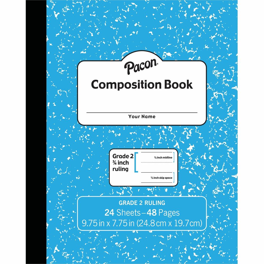 PACPMMK37138 - Composition book meets your children's writing needs with large-rule spacing for more room to write. Grade two ruling with 3/4" midline and 3/4" skip line provides enough space for your child to write without being constrained with closer lines. Durable, soft cover outlasts tough conditions for the entire school year. Book is great for note-taking and journaling. It includes 24 sheets (48 pages) for front and back writing.