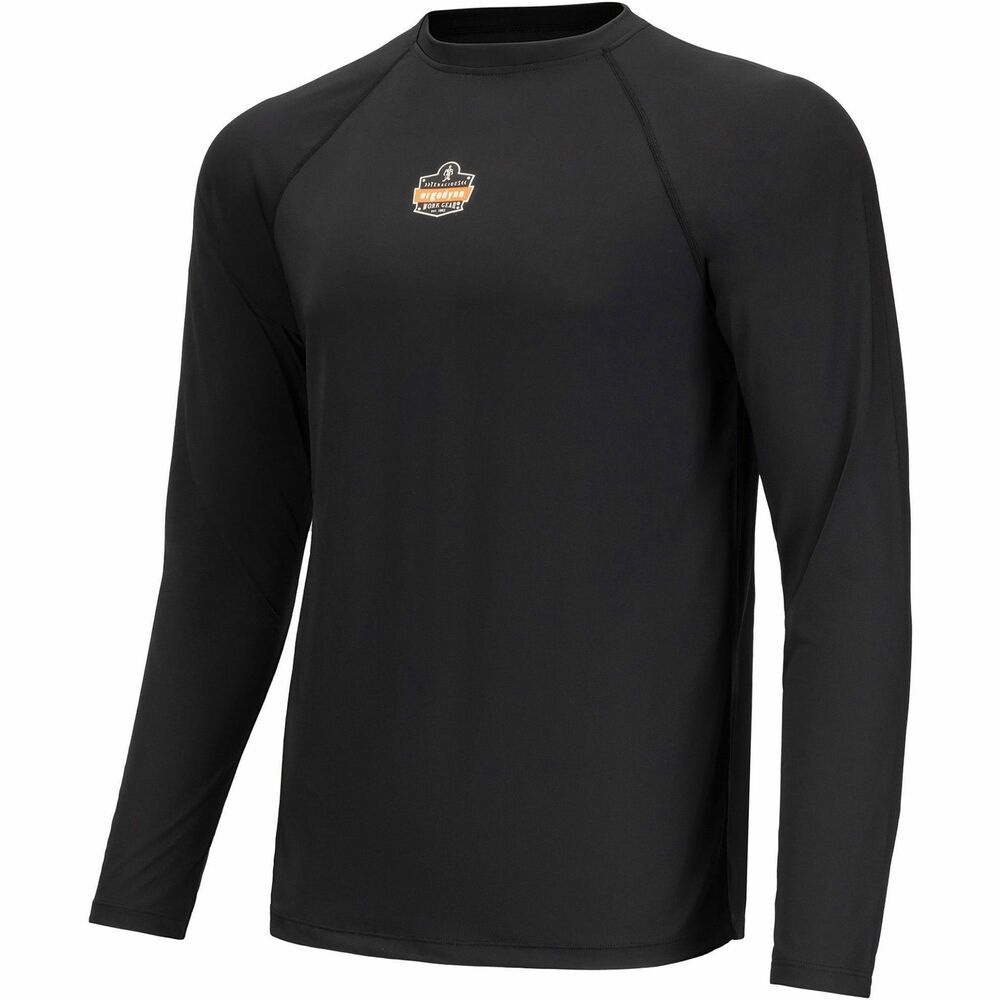 EGO40236 - N-Ferno 6436 Long-Sleeve Lightweight Base-Layer Shirt is designed for comfortable warmth in mild to cold conditions. Moisture-wicking technology and anti-odor treatment keep workers comfortably fresh, dry and warm all day. Breathable, stretch fabric made of 180g polyester-spandex performance material keeps workers warm without overheating or feeling constricted during strenuous activity. Fabric is smooth and stretchable for easily layering under sweatshirts and jackets plus has a long tail for full coverage. Unlike other base layers, this shirt is designed to sit slightly looser on the skin to enhance breathability and mobility while also providing an air gap for additional insulation. Raglan sleeves with wide underarms allow full-range motion. Flatlock seams plus no tags prevent chafing and irritation. Machine-washable shirt fits chests from 44" to 46" in diameter. Sleeves are 31" long. Center back is 30" long.