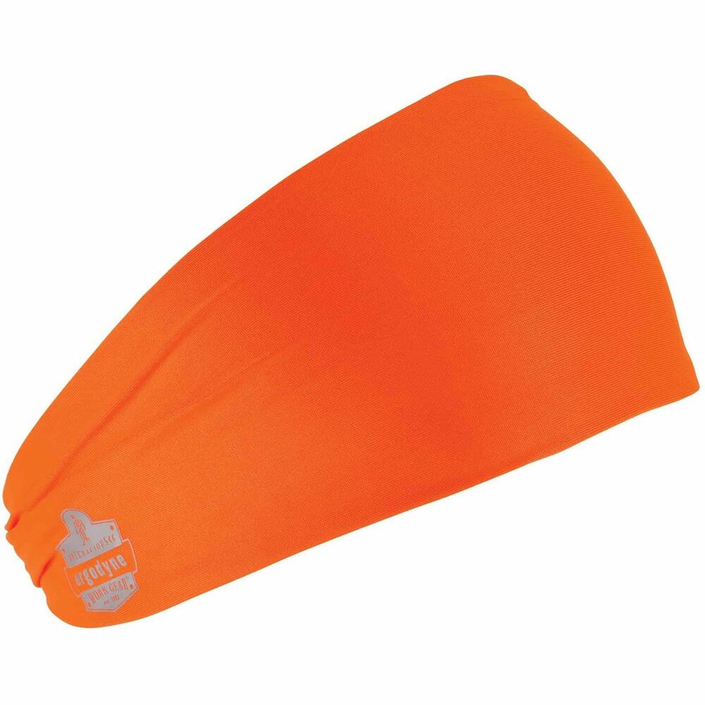 EGO12704 - Chill-Its 6634 Cooling Headband is a low-profile, high-visibility wrap that wicks away sweat and moisture when worn dry and provides evaporative cooling relief when worn wet. Just soak in water until saturated and then wring out excess water for instant activation and cooling that lasts for hours when worn in environments with suitable airflow. Stretchy performance knit fabric and contoured design ensure a snug, comfortable fit on most head sizes. Low-profile design fits comfortably under a hard hat or helmet and is a great option for those with longer hair/ponytails. This skull wrap is rated to UPF 50+ for protection against the sun's harmful UV rays and features an anti-odor treatment for fresh all-day wear. Reflective accent enhances visibility in low-light conditions. Ideal for construction, landscaping, roofing or anyone working in the heat, machine-washable wrap can also be used to reduce the risk of heat stress for outdoor recreational activities.