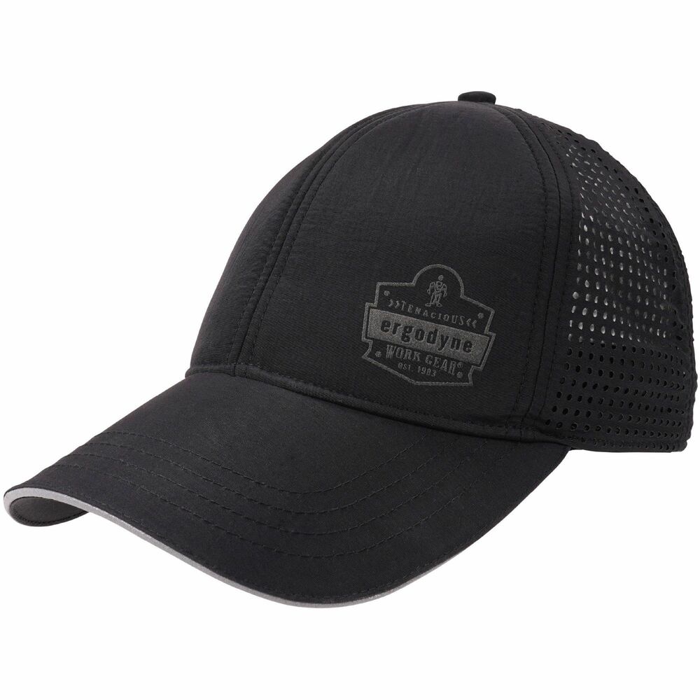 EGO12604 - Chill-Its 8937 Performance Cooling Baseball Hat provides immediate cooling relief when worn wet. Soak the interior in water until saturated, wring out excess water and wave to activate for immediate cooling that lasts for hours. When worn dry, evaporative cooling sweatband and lining wick sweat and moisture. Vented back panels increase airflow for breathable comfort. Anti-odor treatment allows fresh all-day wear. Black reflective logo and piping enhance visibility in low-light conditions while remaining low-profile for daytime wear. One size fits all. Height is 6-7/10". Brim is 7" wide. Hook-and-loop closure allows an adjustable fit. Use hat to reduce the risk of heat stress for outdoor recreational activities. It is ideal for construction, landscaping, roofing or anyone working in the heat.