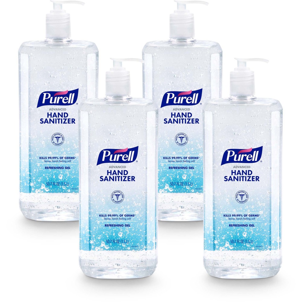GOJ501504CT - Show you care about well-being with PURELL Advanced Hand Sanitizer Refreshing Gel. It encourages guests, visitors and employees to sanitize their hands. While it's tough on germs, the formulation is gentle on skin. With its blend of four skin conditioners, hands feel soft, even with frequent use. It's free of harsh ingredients, including parabens, phthalates and preservatives so it doesn't dry out or irritate skin. Large pump bottle is ideal for high-traffic areas, such as classrooms, reception areas, medical stations and outdoor events. More from the Manufacturer