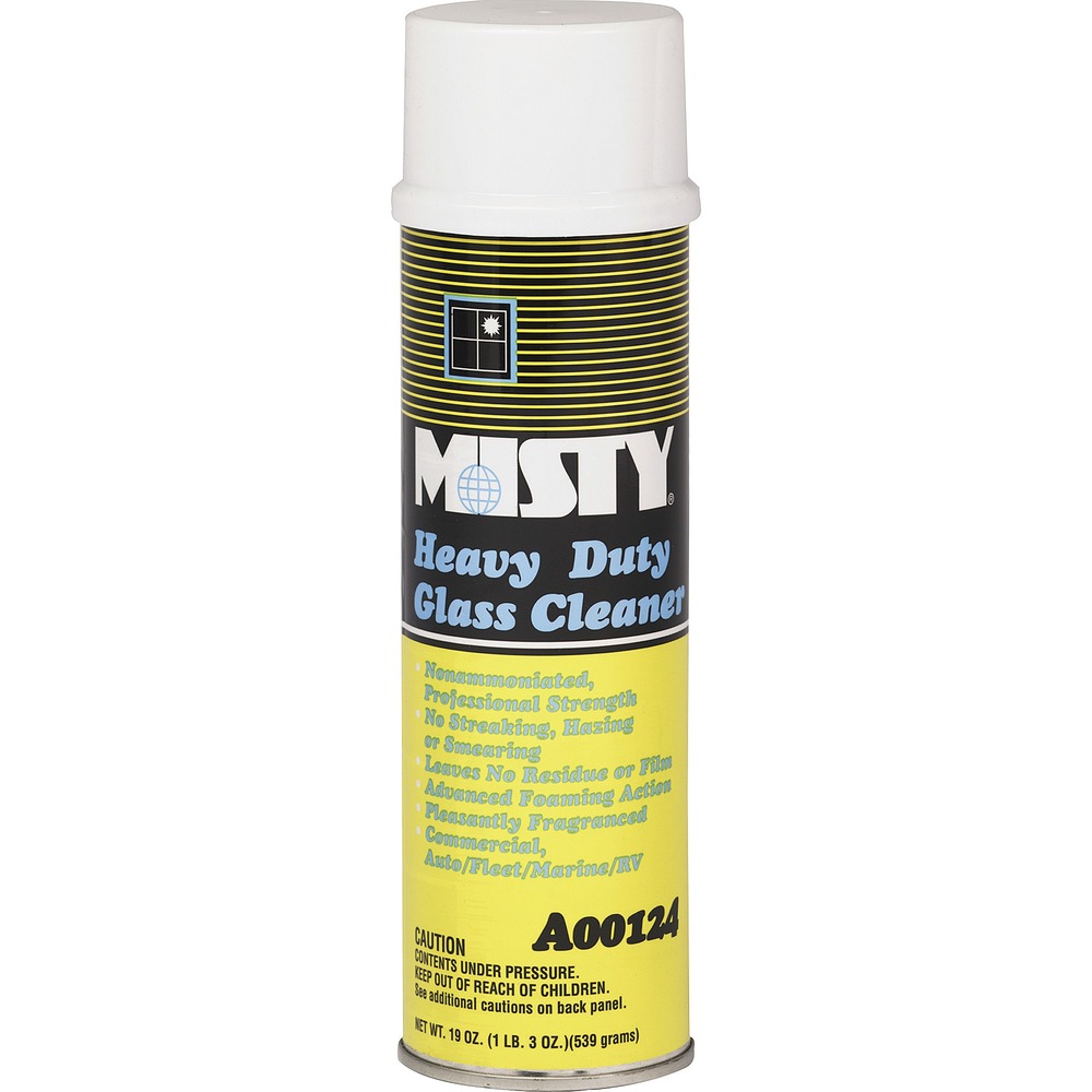 AMR1001482 - Heavy-duty glass cleaner features an extra-strength formula to tackle even the toughest glass-cleaning applications. Nonammoniated formula is safe for use on plastics and plexiglass, and makes an excellent CRT cleaner. Versatile design even removes paint overspray, nicotine film and insects when used on vehicles. Unique, 360-degree valve allows you to conveniently spray in any position for easy application. Glass cleaner is perfect for removing dirt, grease, oil, smudges, fingerprints, lipstick and more.