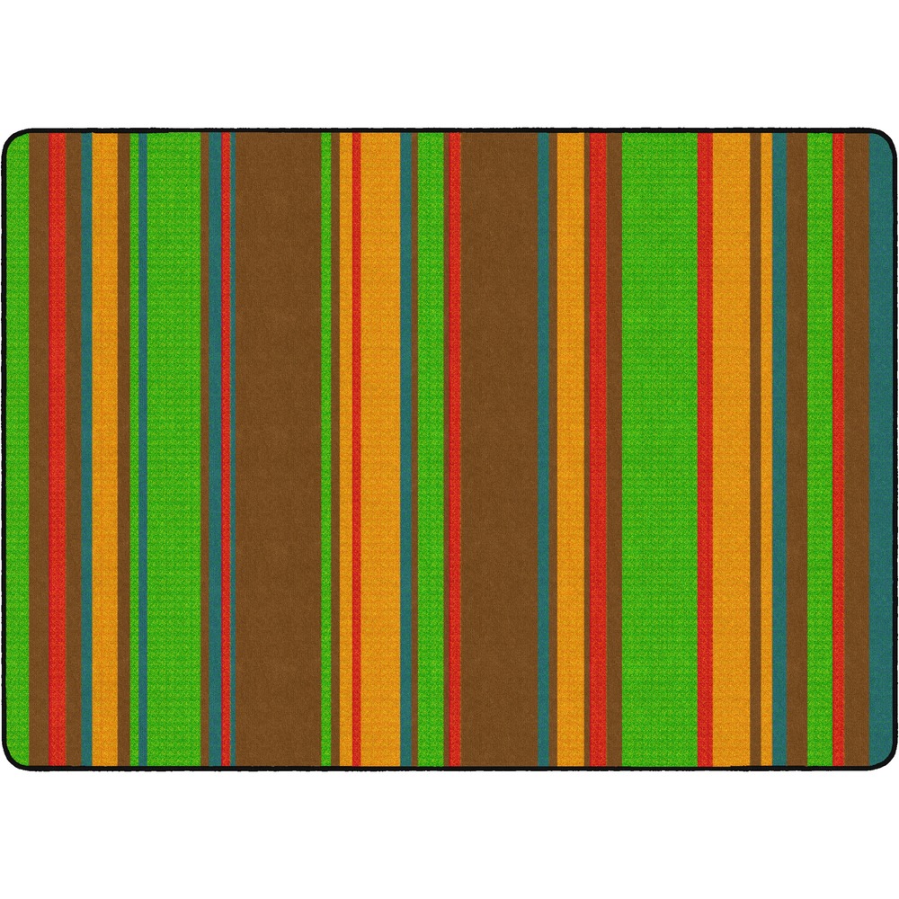 FCIFE40832A - Basics Stripes Classroom Rug is a great seating carpet for any instructional space. Rug is treated with Stainless stain guard for superior soil-resistance. Force 5 Antimicrobial agent guards against odor, mildew and mold to help provide a germ-free classroom. It is CRI Green Label Plus certified to have low VOCs.