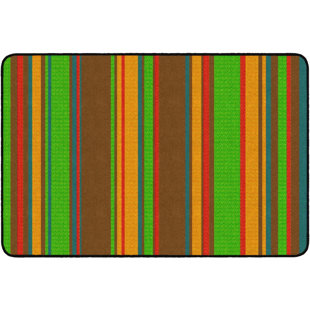 FCIFE40822A - Basics Stripes Classroom Rug is a great seating carpet for any instructional space. Rug is treated with Stainless stain guard for superior soil-resistance. Force 5 Antimicrobial agent guards against odor, mildew and mold to help provide a germ-free classroom. It is CRI Green Label Plus certified to have low VOCs.