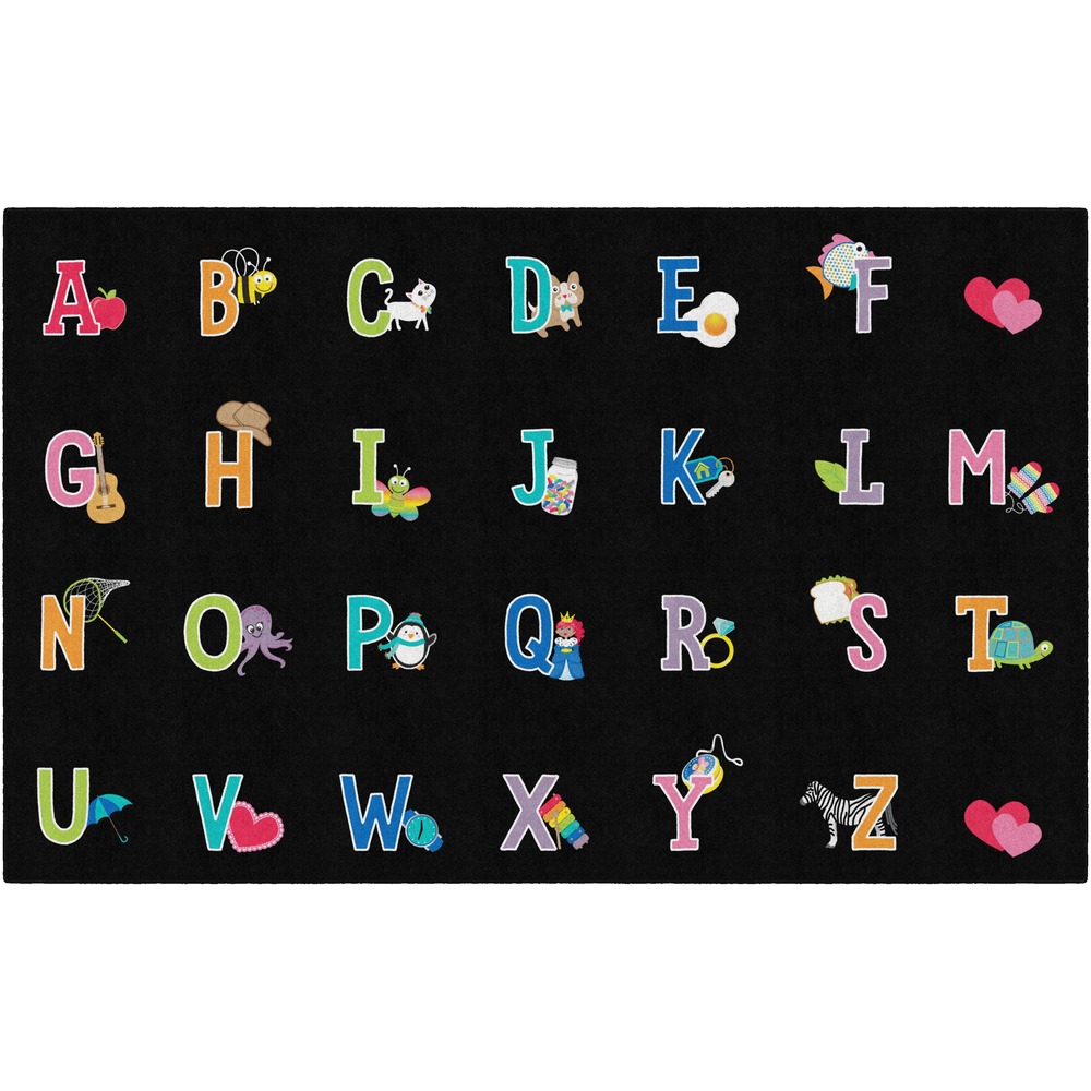 FCICA218144SG - Schoolgirl Style Criss Cross Applesauce Rug creates a learning space that is welcoming and inviting for children. Students easily gather together to sit in a group or they can choose which letter they want to sit on. Teach students the letters of the alphabet in a fun, subtle way. Colorful letters contrast with black background for an elegant, bold look. Pictures of animals and objects help students associate letters to words and pictures for more understanding.