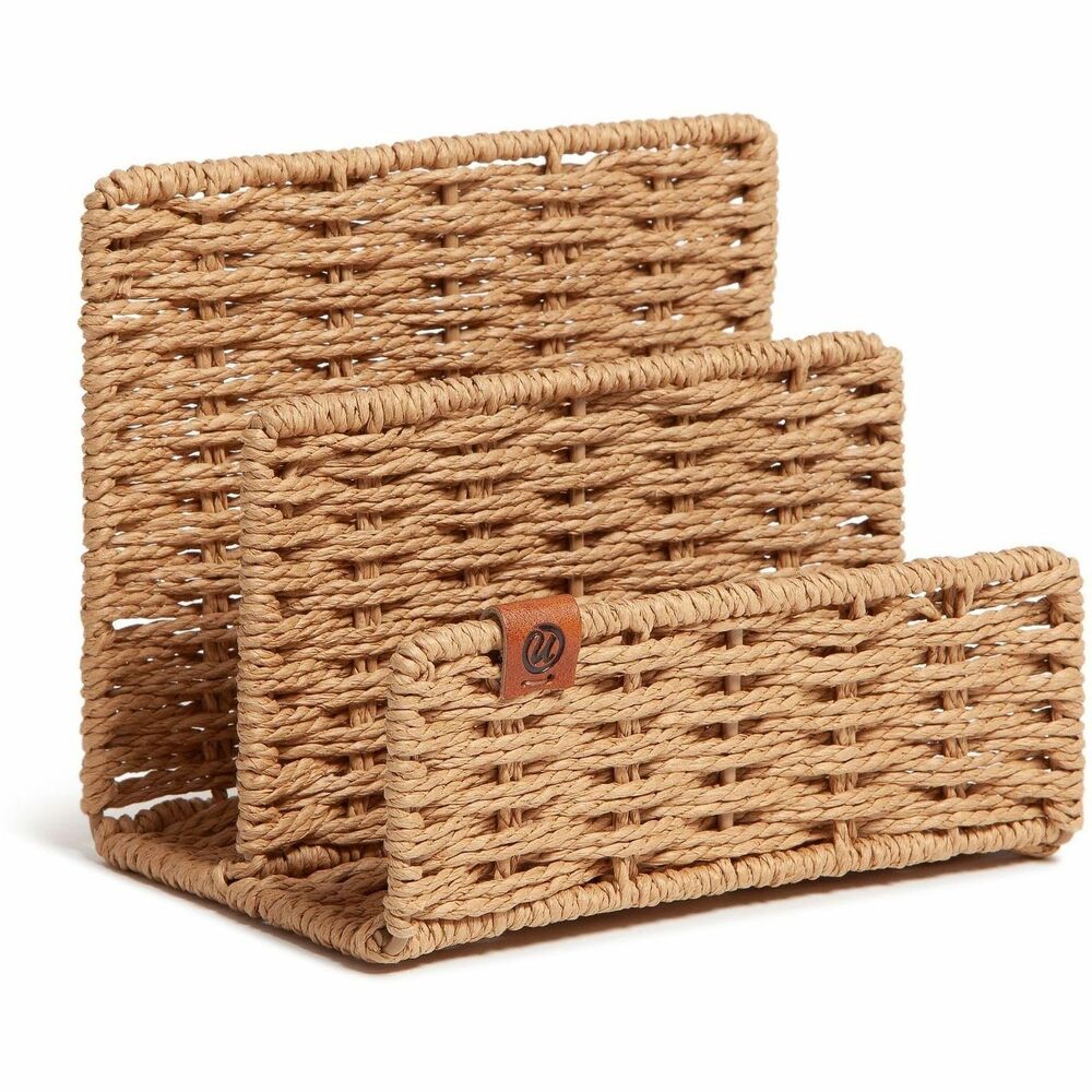 UBR6088U0112 - Woven Desktop Collection features handwoven, natural materials and a sturdy wire frame, bringing stylish texture and functional organization to your home or office. Woven Letter Sorter is the perfect solution to store mail, reminders or a journal. Two compartments allow easy sorting and accessibility.