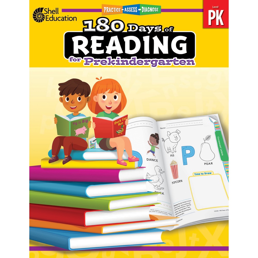 SHL127442 - Introduce pre-kindergarten reading skills with fun and effective daily practice activities. 180 Days of Practice Workbook focuses on beginning reading activities to build foundational skills. It makes at-home learning, whole-class instruction or small group support quick and easy. Book includes standards-based activities, easy-to-follow instructions and an answer key to quickly assess student understanding. Use it for homeschooling, reinforcing learning at school or preventing learning loss over summer. Activities are perfect for daily morning review, homework or to address learning gaps.