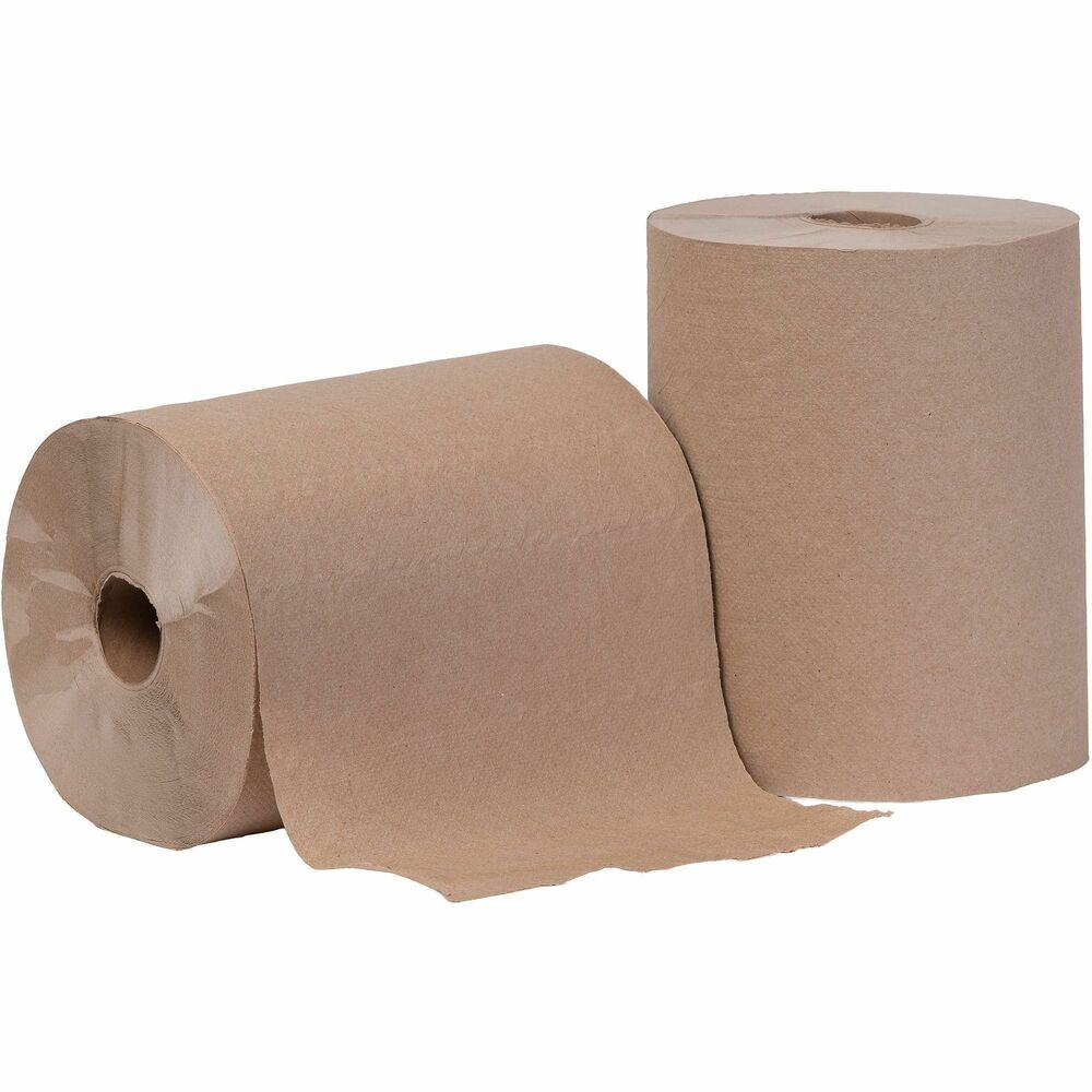 NSN7016569 - All-purpose, single-ply, Continuous Paper Towel Rolls are ideal and economical for restroom use. Paper towels are made using 100 percent recycled content with a minimum 40 percent post-consumer fibers. 2" core fits most dispensers. Rolls are 10" wide x 800' long and come in natural color.