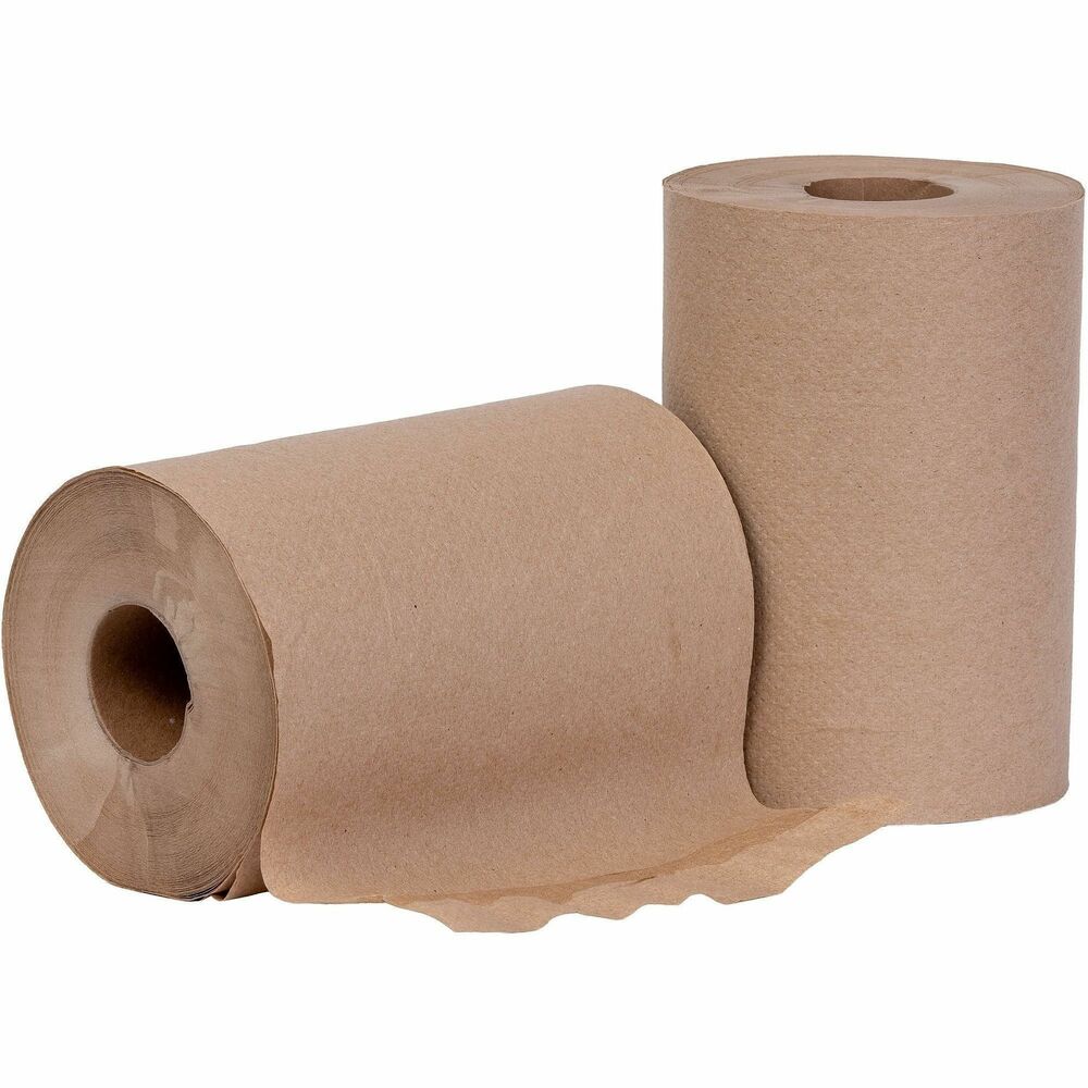 NSN6998605 - All-purpose, single-ply, Continuous Paper Towel Rolls are ideal and economical for restroom use. Paper towels are made using 100 percent recycled content with a minimum 40 percent post-consumer fibers. 2" core fits most dispensers. Rolls are 7-7/8" wide x 350' long and are natural in color.