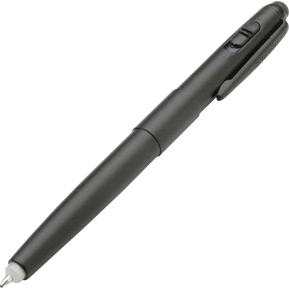 NSN6998604 - Luminator LED Light Pen has a white LED light that illuminates where you write. Pressurized filler writes in extreme weather, including cold and wet environments or upside down. Pen is built with a rugged, nonreflective, metal barrel that withstands heavy-duty use. Refillable pen includes stylus, battery and spare battery. Pen writes in black ink with a 1mm thick point.
