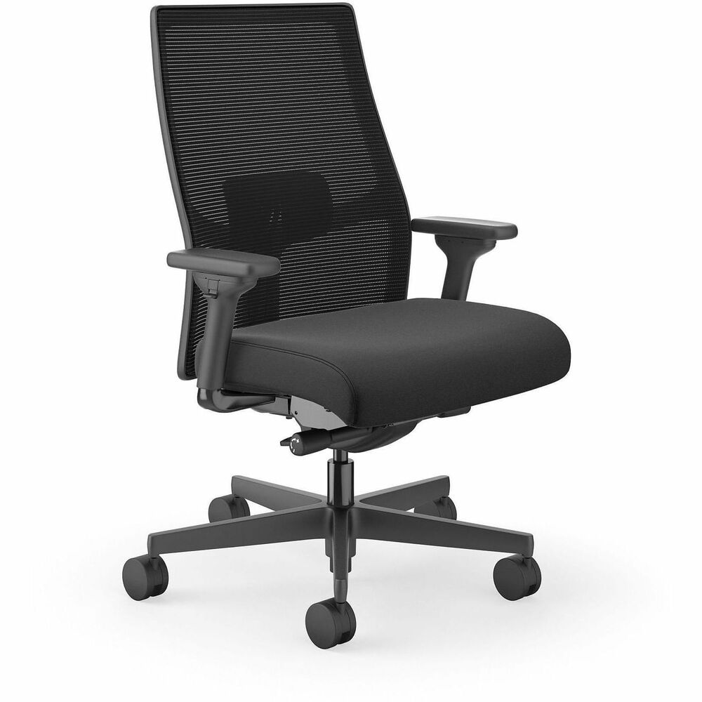 HONI2BTVMC10BTN - Make your space work with Ignition 2.0 Mid-Back Big and Tall Task Chair. It is designed to fit your body, your environment, your style and the way you get things done with customized adjustability and remarkable intuition. Breathable, four-way stretch, black mesh back cradles your spine with natural lumbar support and increases airflow. Synchro-tilt control mechanism with seat slider reclines the back and seat in the perfect ratio to give you a natural posture whether sitting upright or leaning back. All-adjustable arms include a pivot adjustment for ultimate comfort. Other functions include adjustable lumbar, pneumatic seat-height adjustment from 17" to 21-1/2" , 360-degree swivel, tilt tension and tilt lock. Five-star base is equipped with hard dual-wheel casters. Task chair also offers black Centurion fabric on the foam seat and a black frame. 23-1/2" wide seat provides a usable seat depth from 17-3/4" to 19-1/2". Back size is 22-3/4" wide x 24-3/4" high. Weight capacity is 450 lb.