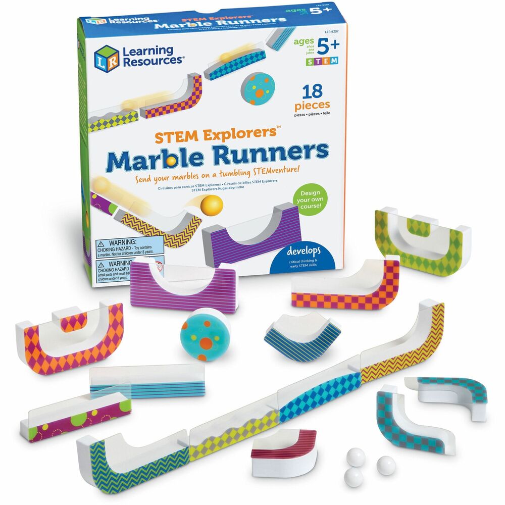 LRNLER9307 - Discover marble mayhem inspired by our Toy of the Year Award-winning Tumble Trax with this introductory marble run set. Using the set's cling-back pieces, build tracks on walls and windows to solve STEM challenges! Self-adhesive cling-back pieces require no permanent adhesive! Includes 13 track pieces, 2 balls, and double-sided challenge cards.Dimensions: 10 x 9 x 4.5 inches