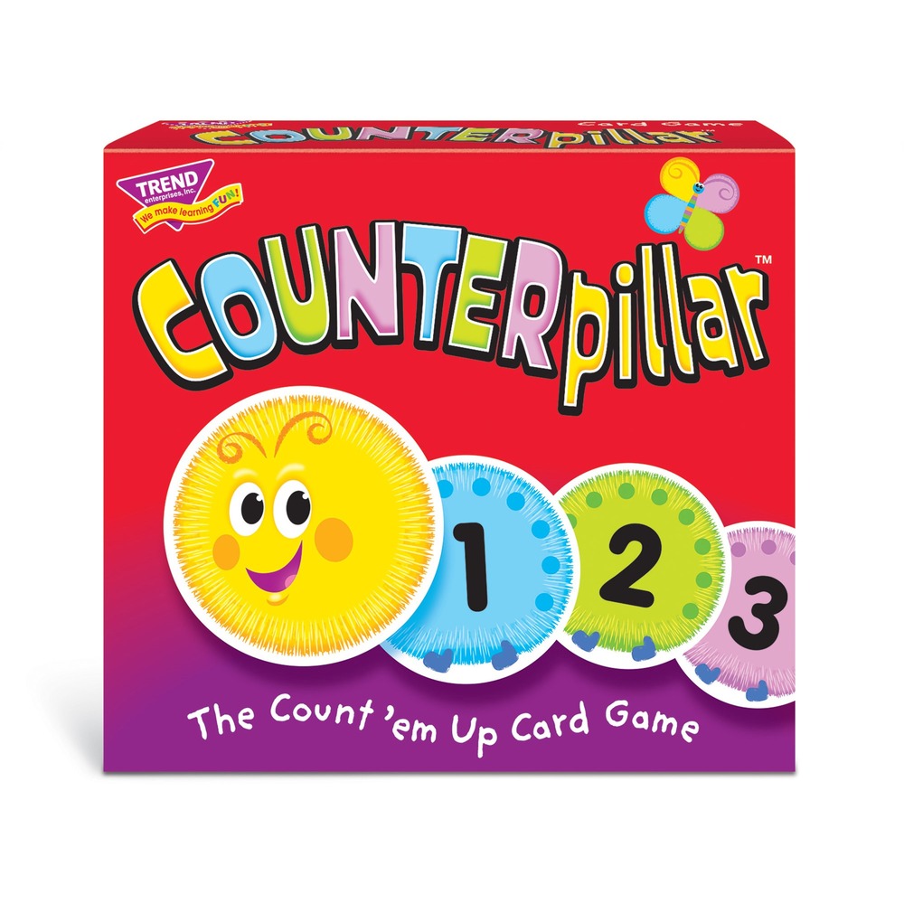 TEPT20009 - Complete number challenges faster than other players to win this Counterpillar Card Game. Open-ended cards provide a variety of ways to play. Enjoy five different games for fun at parties, after school, distance-learning breaks and more. Focus on early math and number order basics and create your own activities to enrich learning for elementary children. Versatile cards grow as children's skills improve. Start with counting dots, move onto numerals and then solve simple equations. Create memorable moments while gaining valuable math practice for odd/even numbers, number order, addition, skip counting and more. Simple rules give children the confidence to play with or without adults and as independent practice.