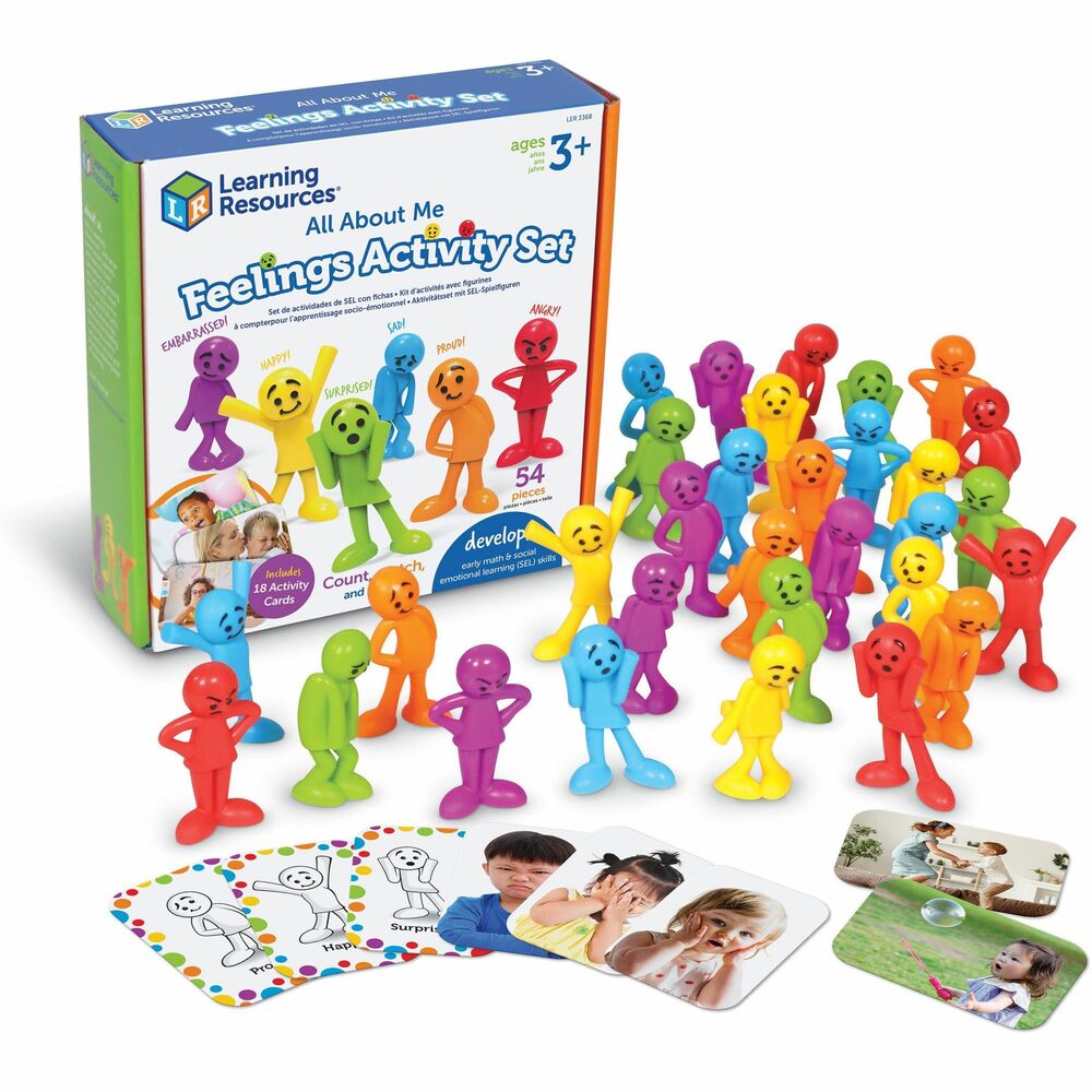 LRNLER3368 - Learn new social-emotional learning skills with this All About Me Feelings Activity Set. It includes 36 feelings-filled counters with six varying emotions in six bright colors. Counters help children talk about happiness, sadness, surprise, anger and more. Counters are perfect for sorting, matching and counting fun.