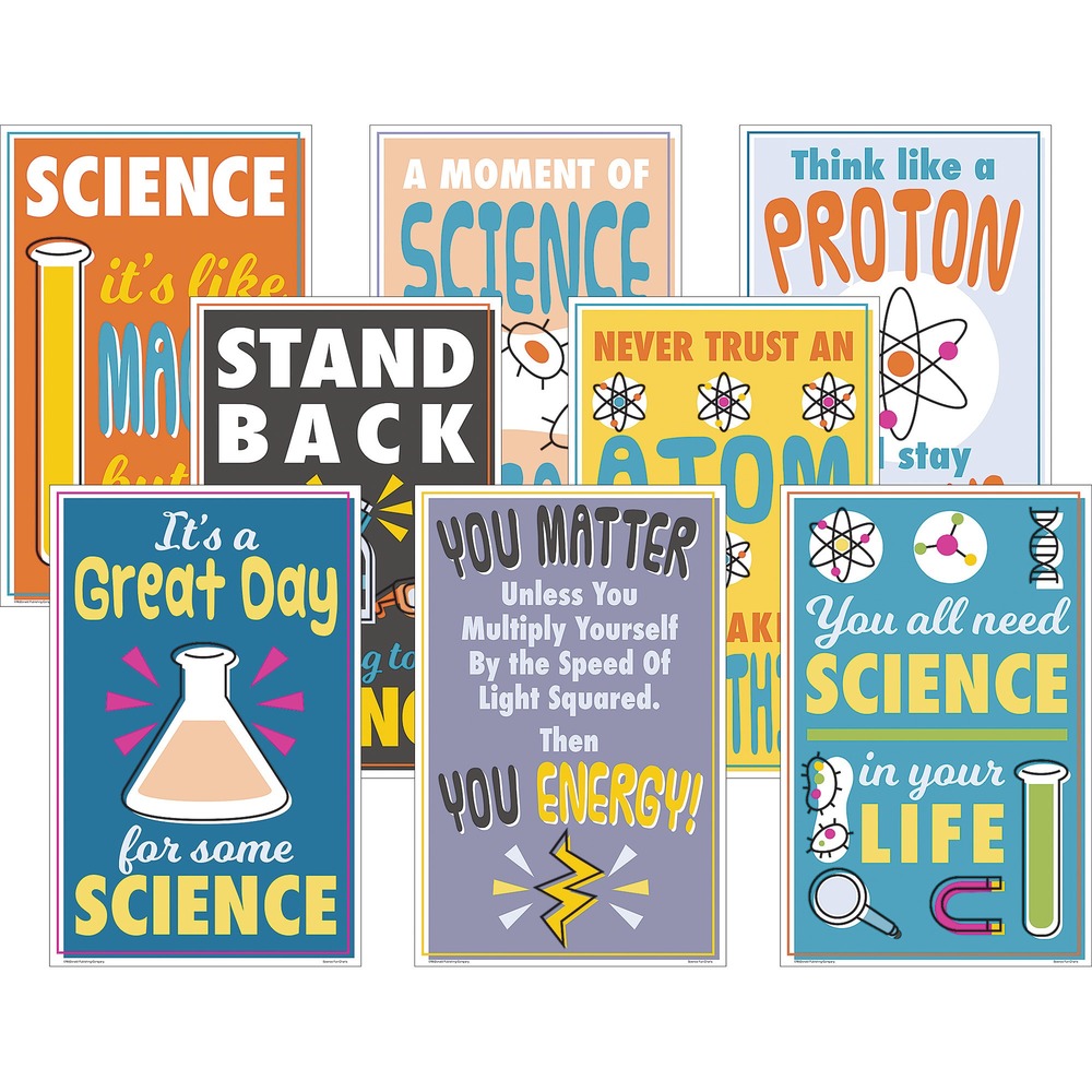 TCRP175 - Create a fun, positive environment for your students with these Science Fun Posters. Creative, informative designs draw students' attention to encourage STEM learning. Colorful, animated style adds an entertaining, fun element to your classroom. Sturdy posters measure 11" wide x 17".
