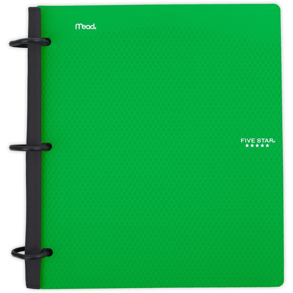 MEA29328 - Flex Hybrid Notebinder is a cross between a binder and a notebook. Store up to 200 sheets of paper with three 1" rings. TechLock rings won't break or misalign. Durable, plastic cover folds back over rings to lie flat like a notebook cover. Binder comes pre-filled with 60 college-ruled sheets to keep you prepared. Two NotePocket dividers store loose sheets. Three NoteProtector dividers protect important papers from damage.
