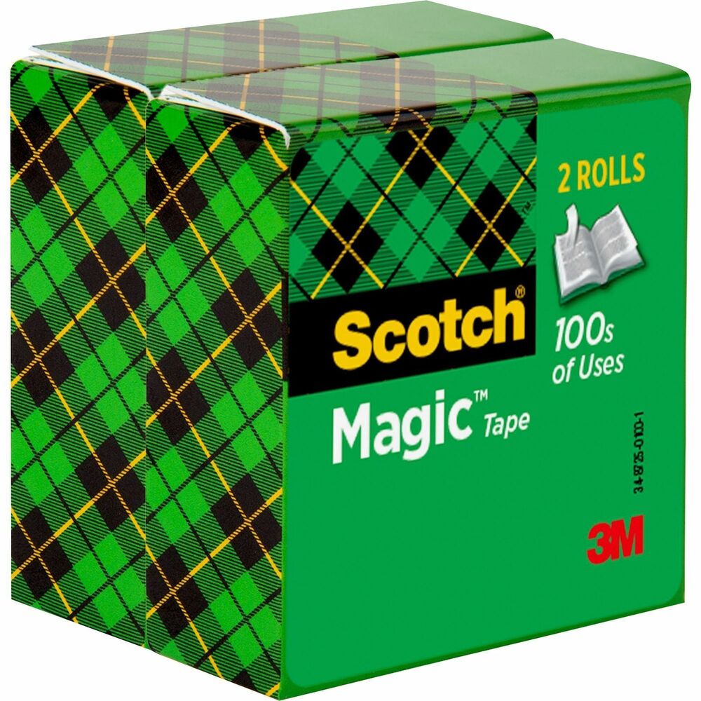 MMM8103472 - Scotch Magic Tape is the original matte finish, invisible tape. It disappears on most papers so it's easy to scan and read documents. This versatile tape is ideal for permanent paper mending and many other uses. It pulls off the roll smoothly, cuts easily and resists splitting and tearing. It will not dry out or yellow. Write on it with pen, pencil or marker. Tape is also photo-safe (determined in accordance with ISO Standard 18916).