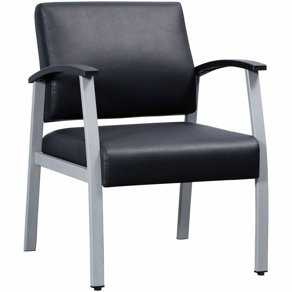 LLR67012 - Mid-Back Healthcare Guest Chair is specially designed for healthcare facilities. Thick seat and back cushions are upholstered in healthcare-grade, antimicrobial vinyl so the chair lasts longer and it's easier to clean. Arms are padded with matching polyurethane pads for comfort. Guest chair also features a steel frame powder-coated in silver and is equipped with adjustable glides on the four-leg base to enhance stability and protect your floor. Weight capacity is 275 lb.
