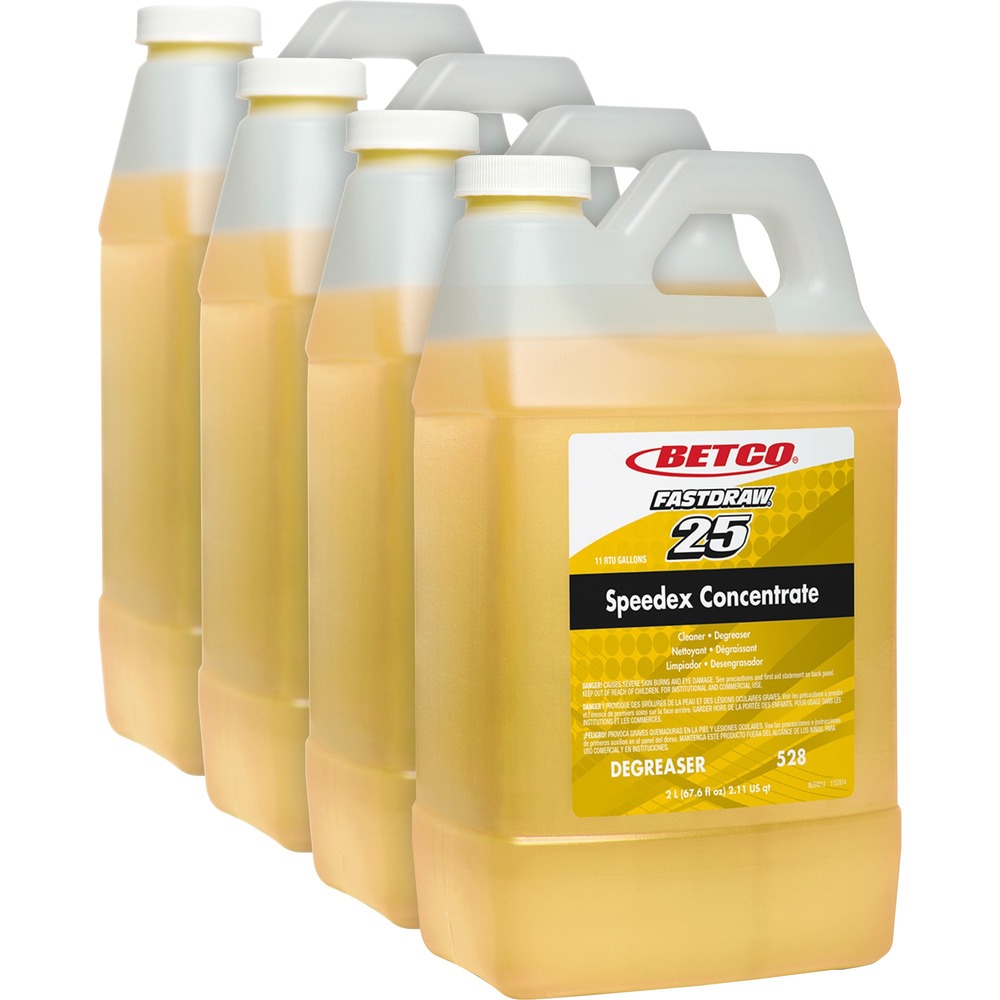 BET5284700CT - Made with proprietary blend of grease-fighting ingredients and boosters, the Speedex Concentrate Heavy-Duty Degreaser instantly removes crayon, lipstick, graffiti, oil and heel marks from a variety of surfaces. This concentrated, fast-acting cleaner/degreaser also quickly penetrates fats, oils and grease-based soils. It deodorizes as it cleans with lemon fragrance. This degreaser is not recommended for use on glass or water-based paints. As part of the FastDraw system, it is numbered (FastDraw 25) and color-coded to eliminate misuse. Spill-proof bottle helps prevent chemical contact with cleaning staff. Patented technology uses two metering tips for low-flow and high-flow dilution. Curved siphon tubes on the FastDraw Dispensers (not included) allow complete product evacuation, eliminating waste.