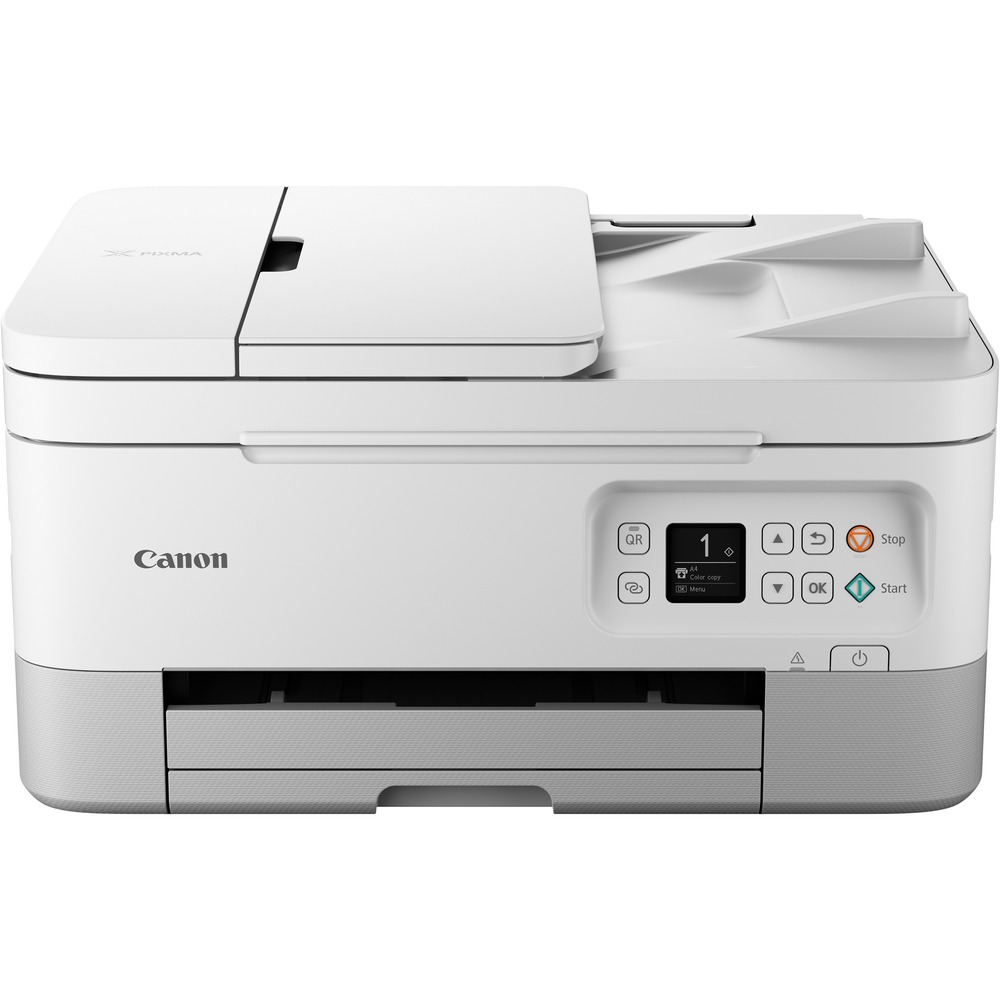 Canon TR7020AWH Wireless Inkjet Multifunction Printer - Color - White - Copier/Printer/Scanner - 4800 x 1200 dpi Print - Automatic Duplex Print - Color Scanner - Wireless LAN - Wireless PictBridge - USB - For Photo Print - 1 Each
